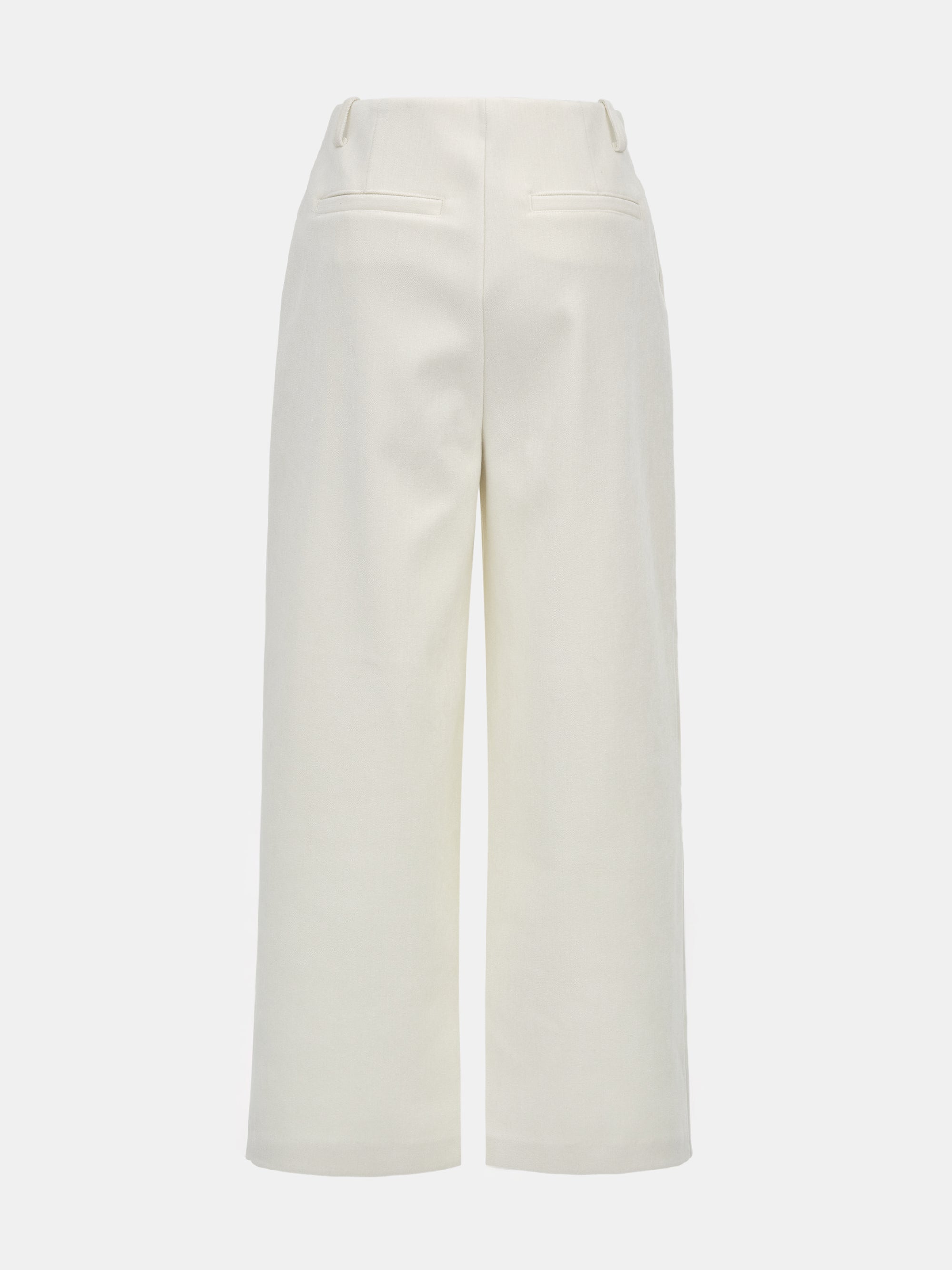 Elastic Waist Brushed Pants, Ivory