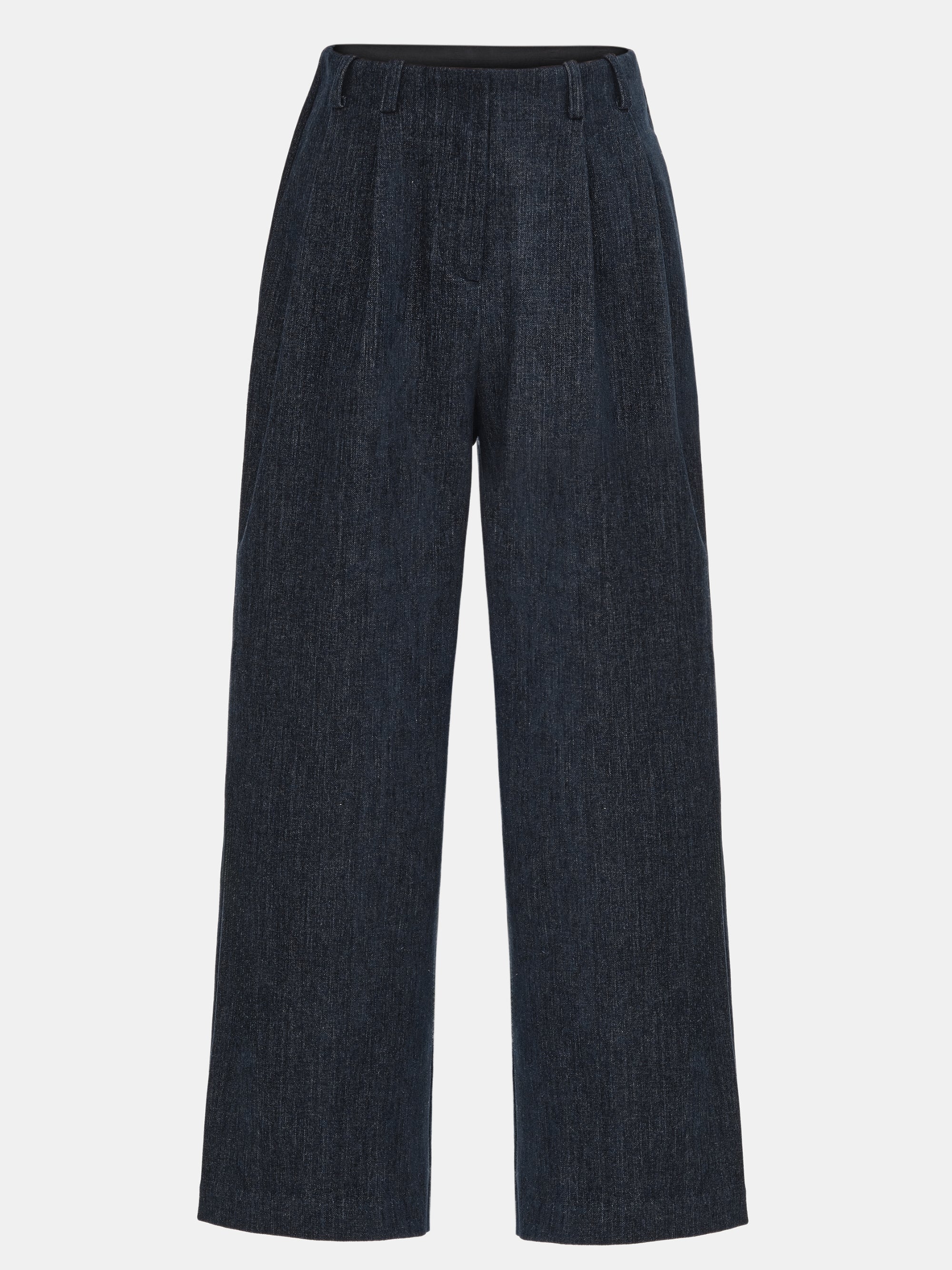 Elastic Waist Brushed Pants, Denim