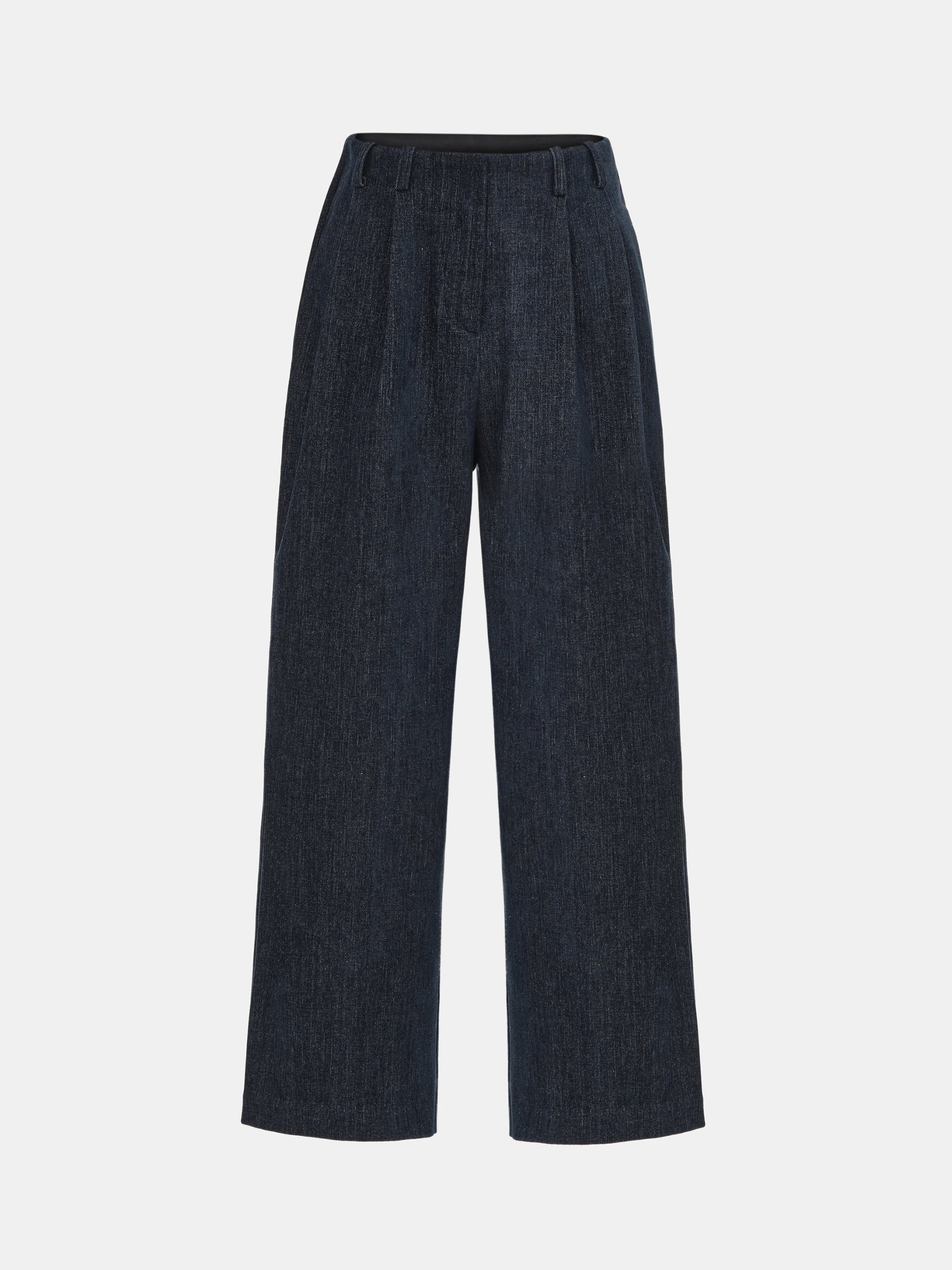 Elastic Waist Brushed Pants, Denim