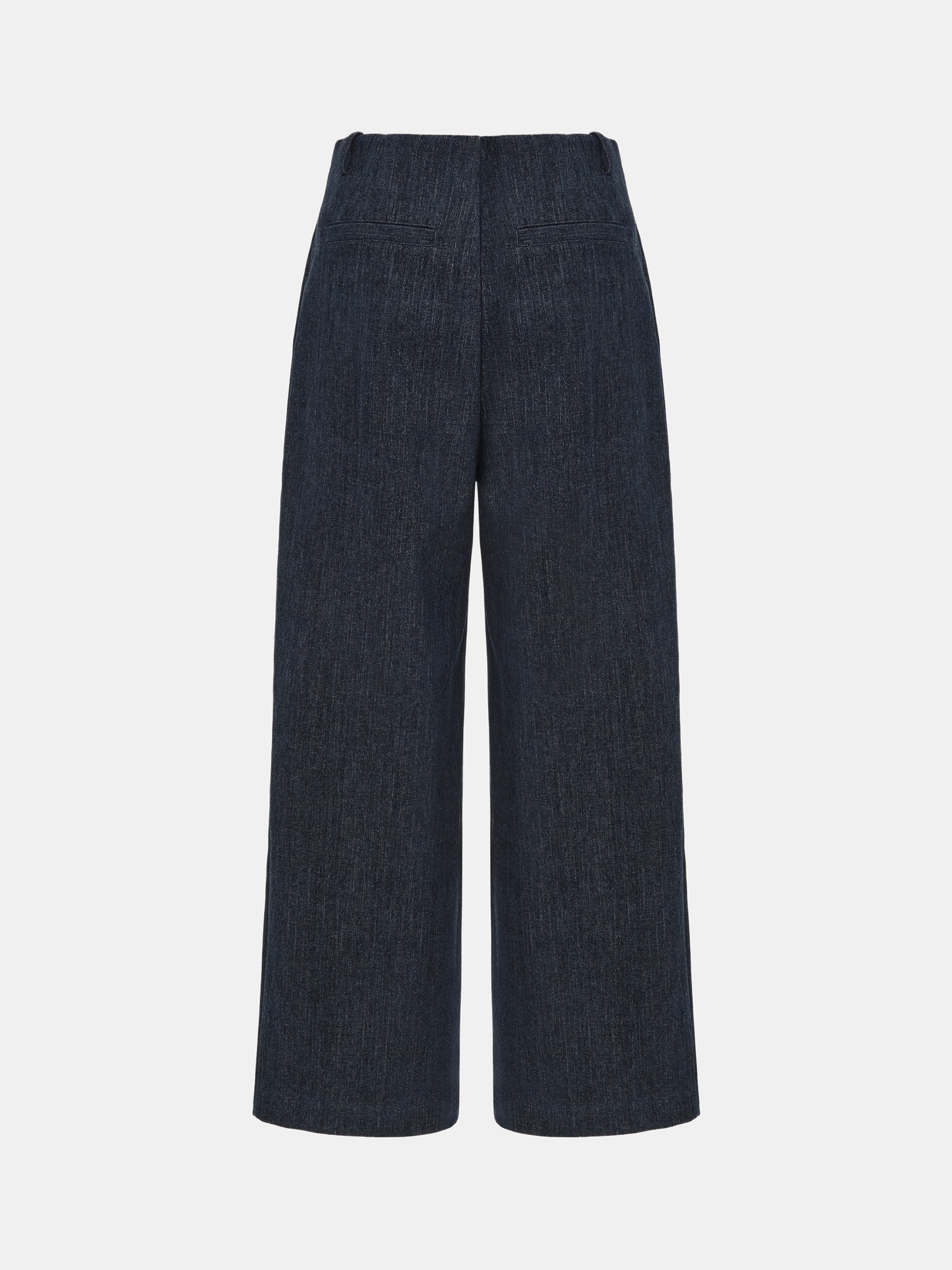 Elastic Waist Brushed Pants, Denim
