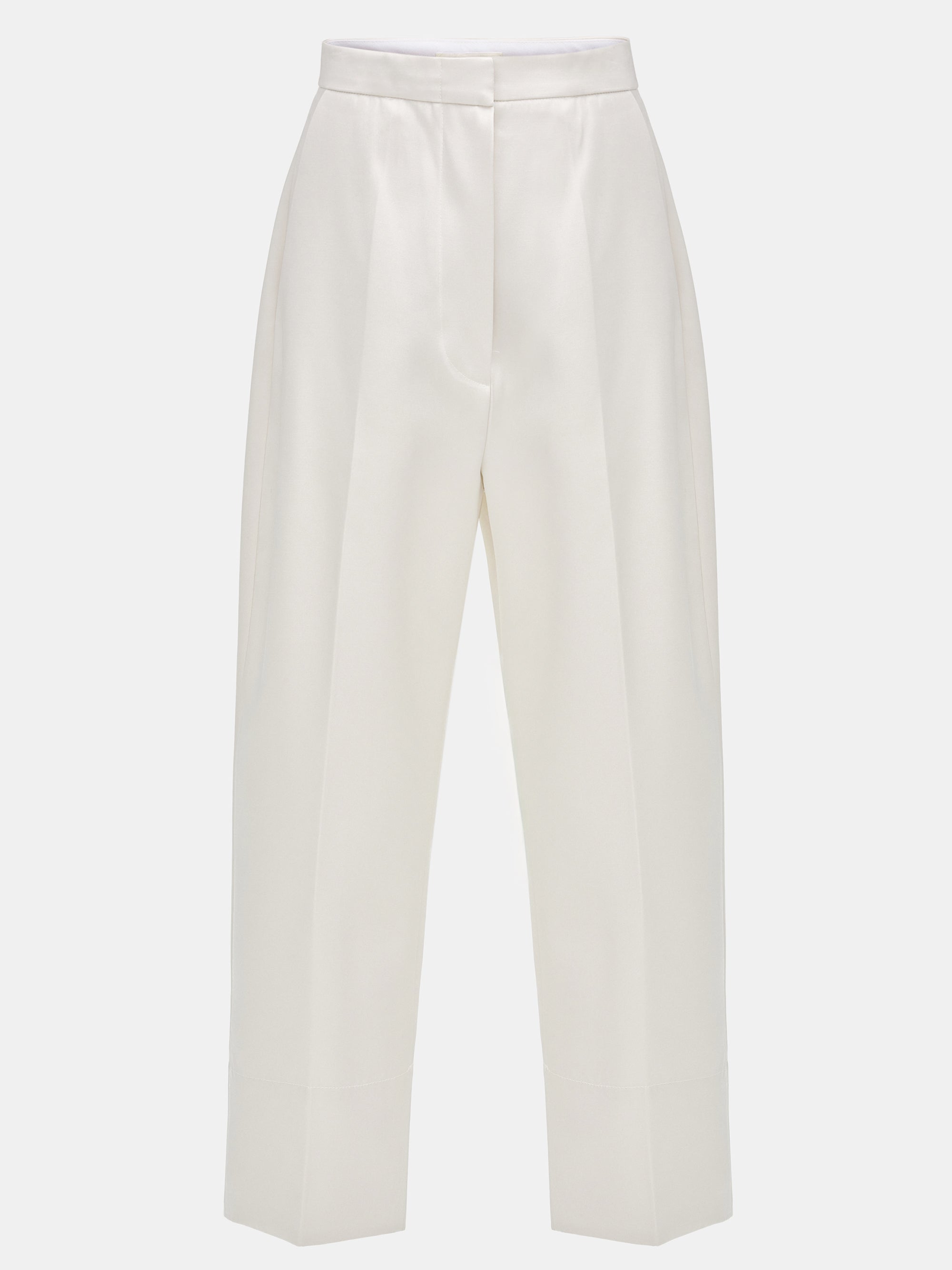 Satin Tuxedo Pants, White