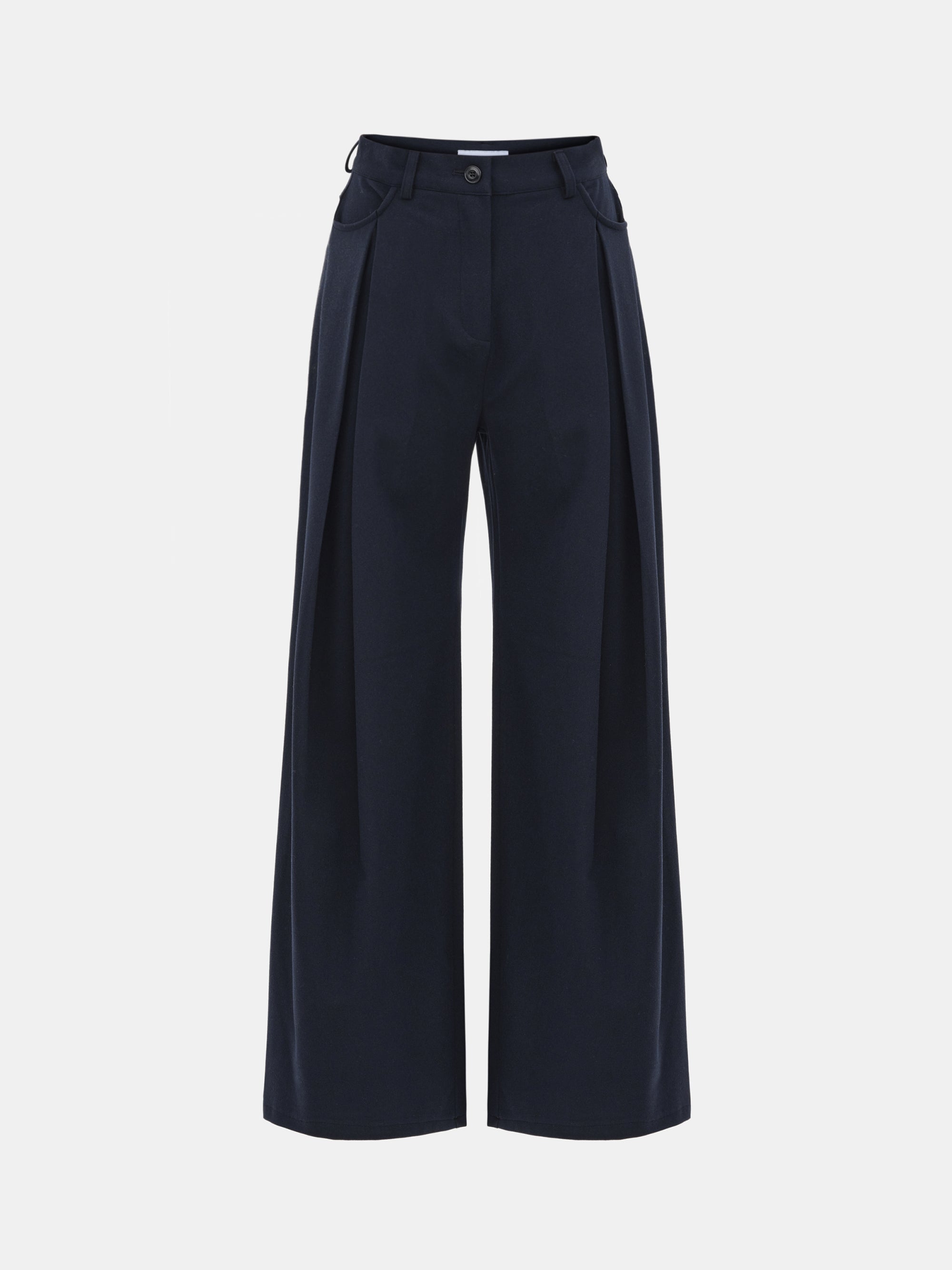 Pleated Trousers, Navy