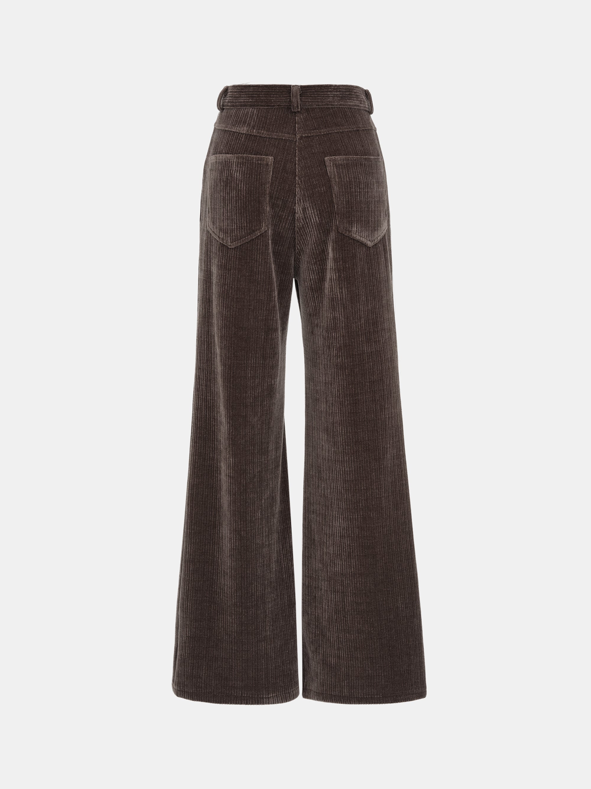 Flared Corduroy Velvet Pants, Brown