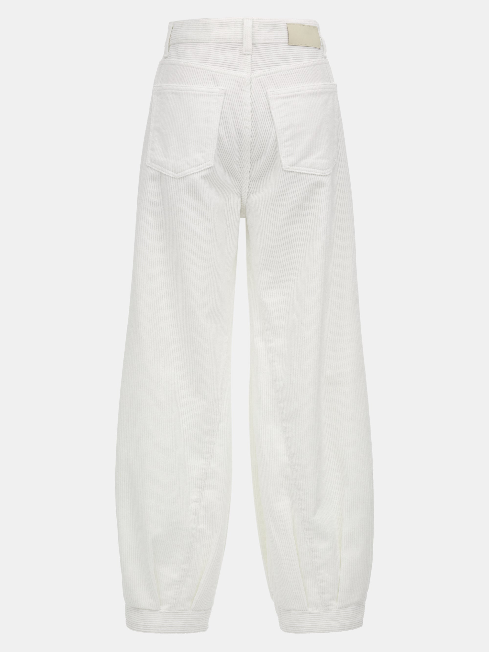 Corduroy Bubble Hem Pants, White