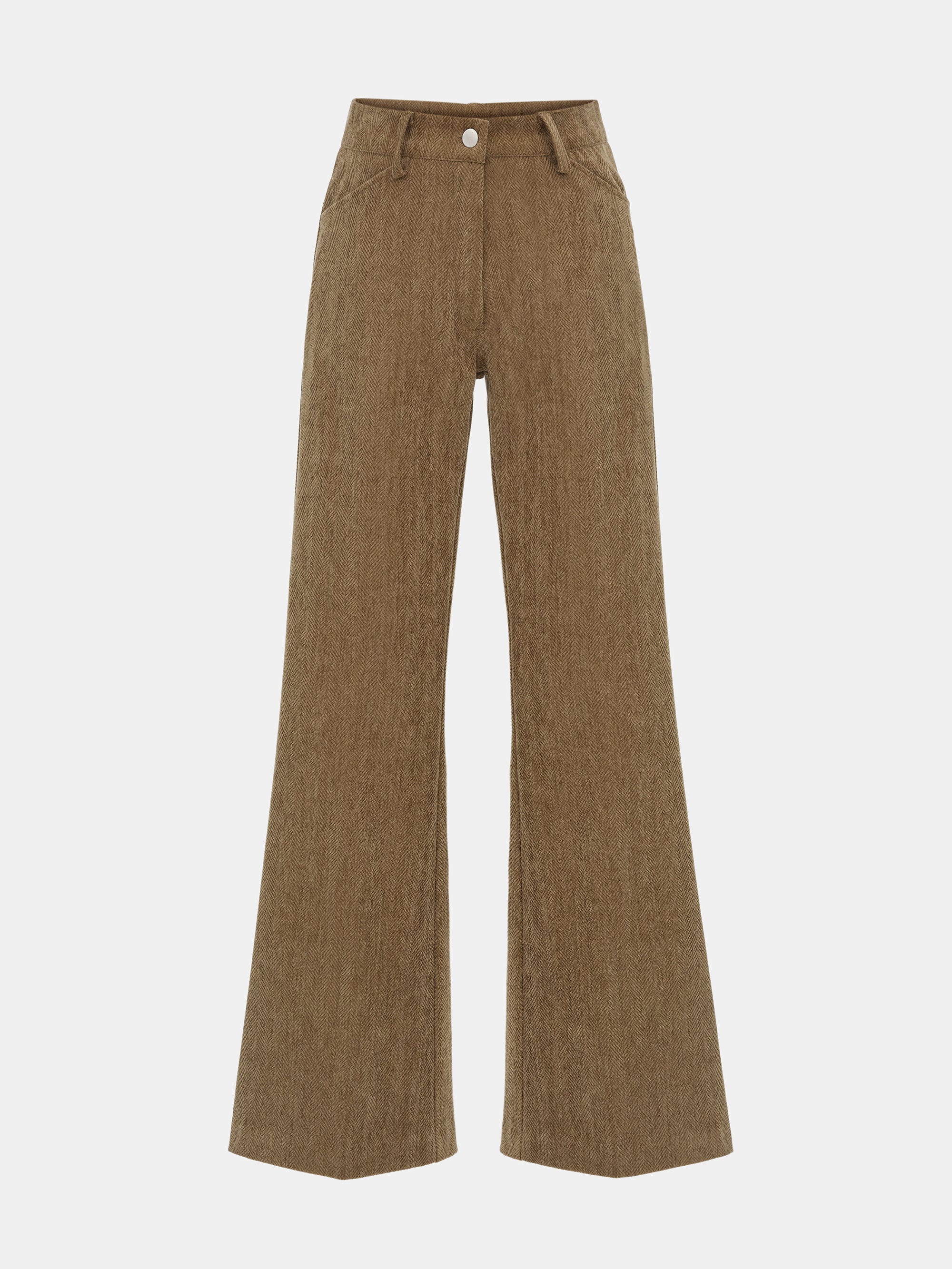 Tailored Corduroy Velvet Pants, Brown