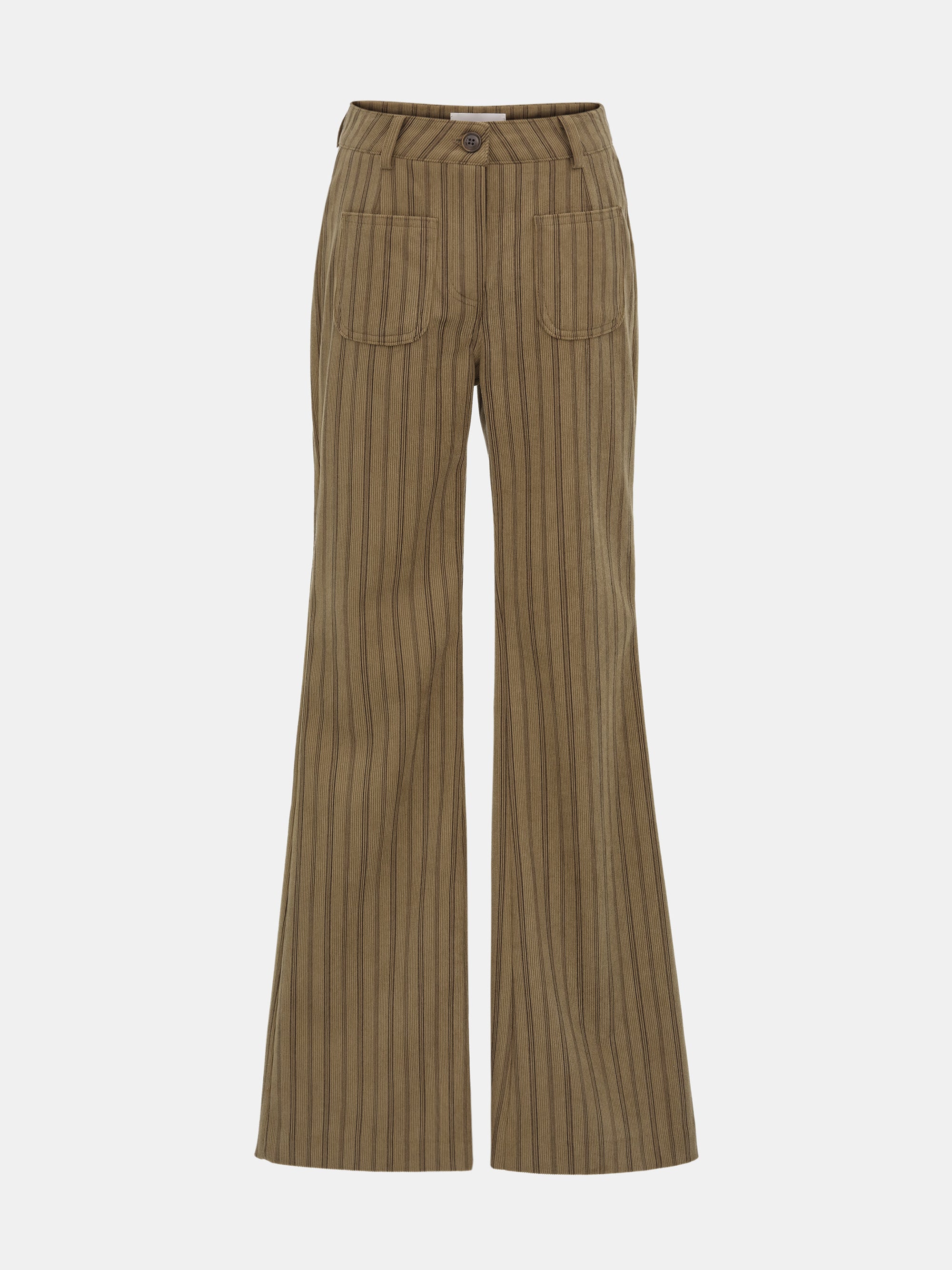Striped Pocket Trousers, Brown