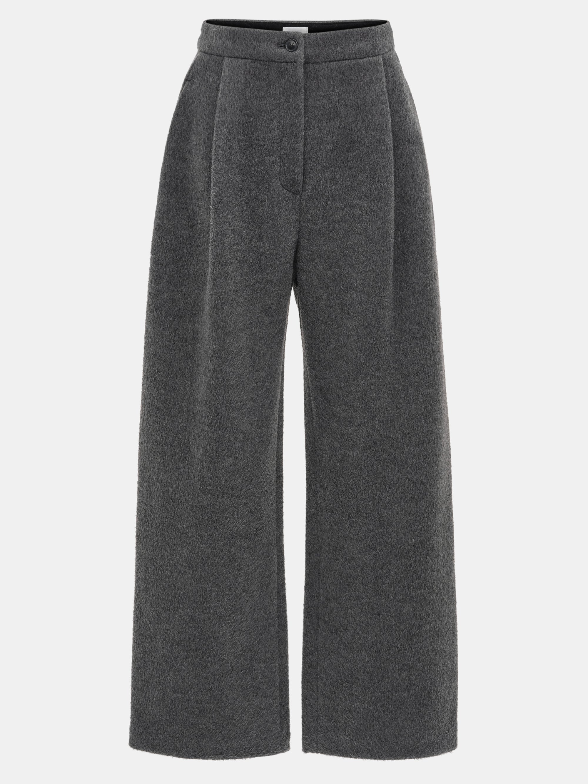 Brushed Wide Trousers, Charcoal