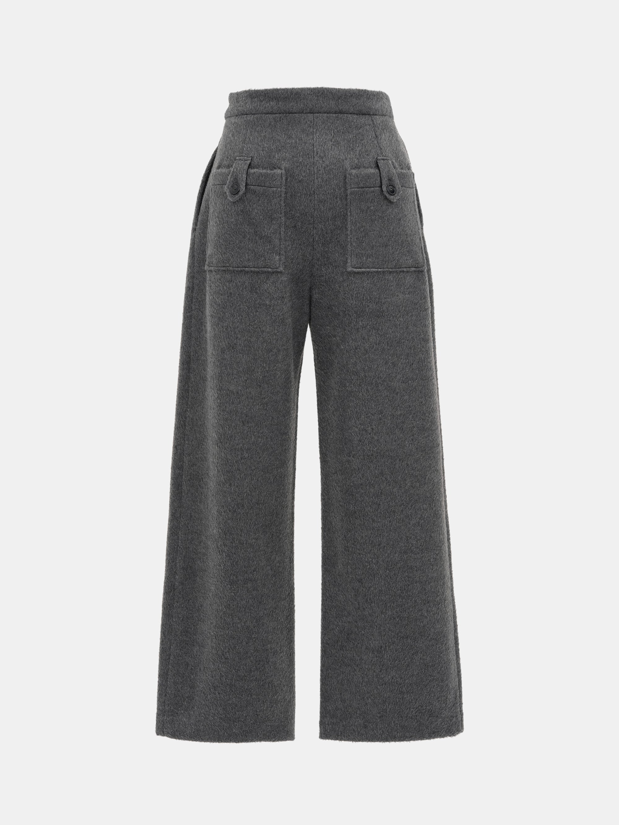 Brushed Wide Trousers, Charcoal