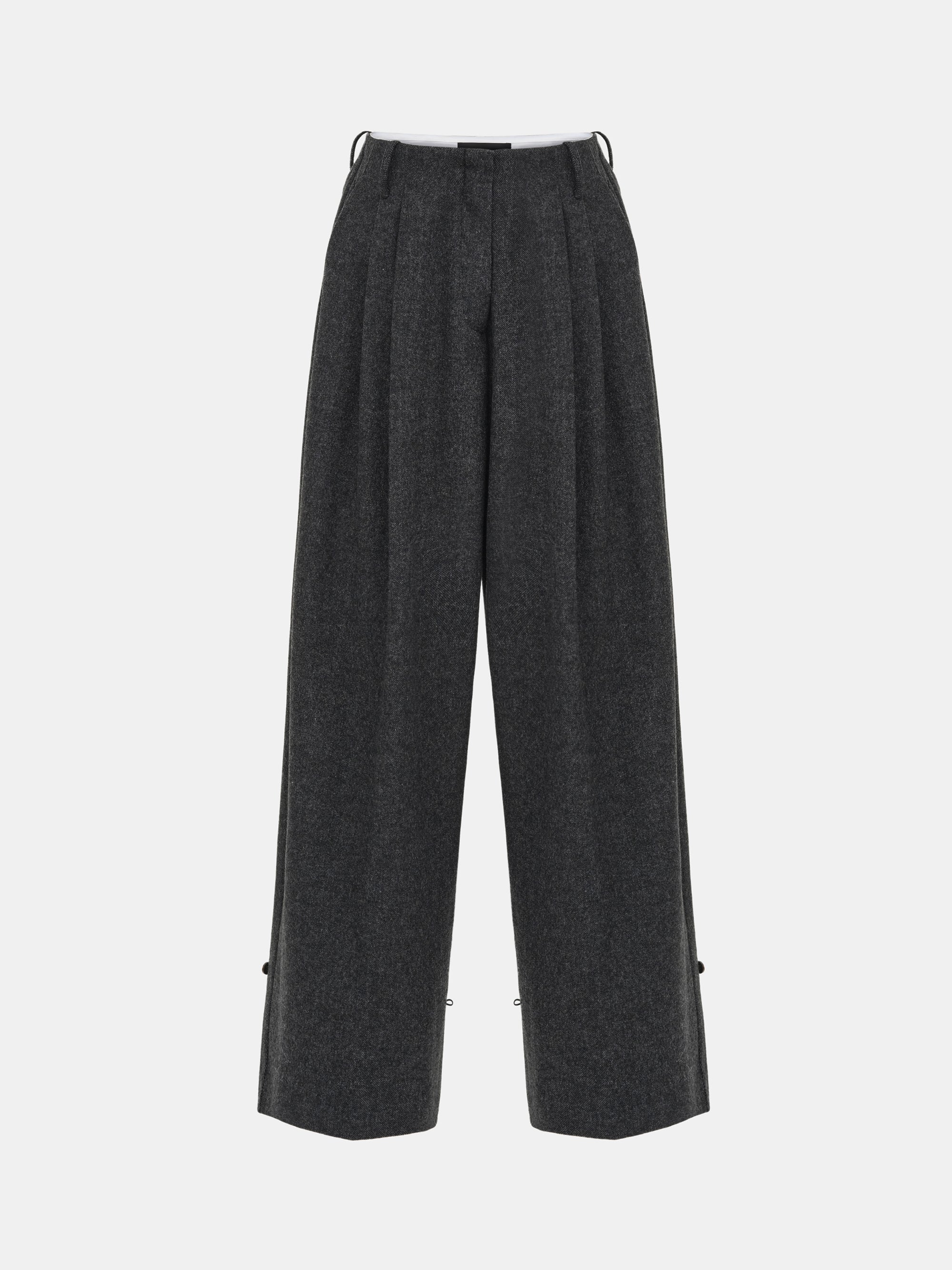 Button Tapered Trousers, Charcoal