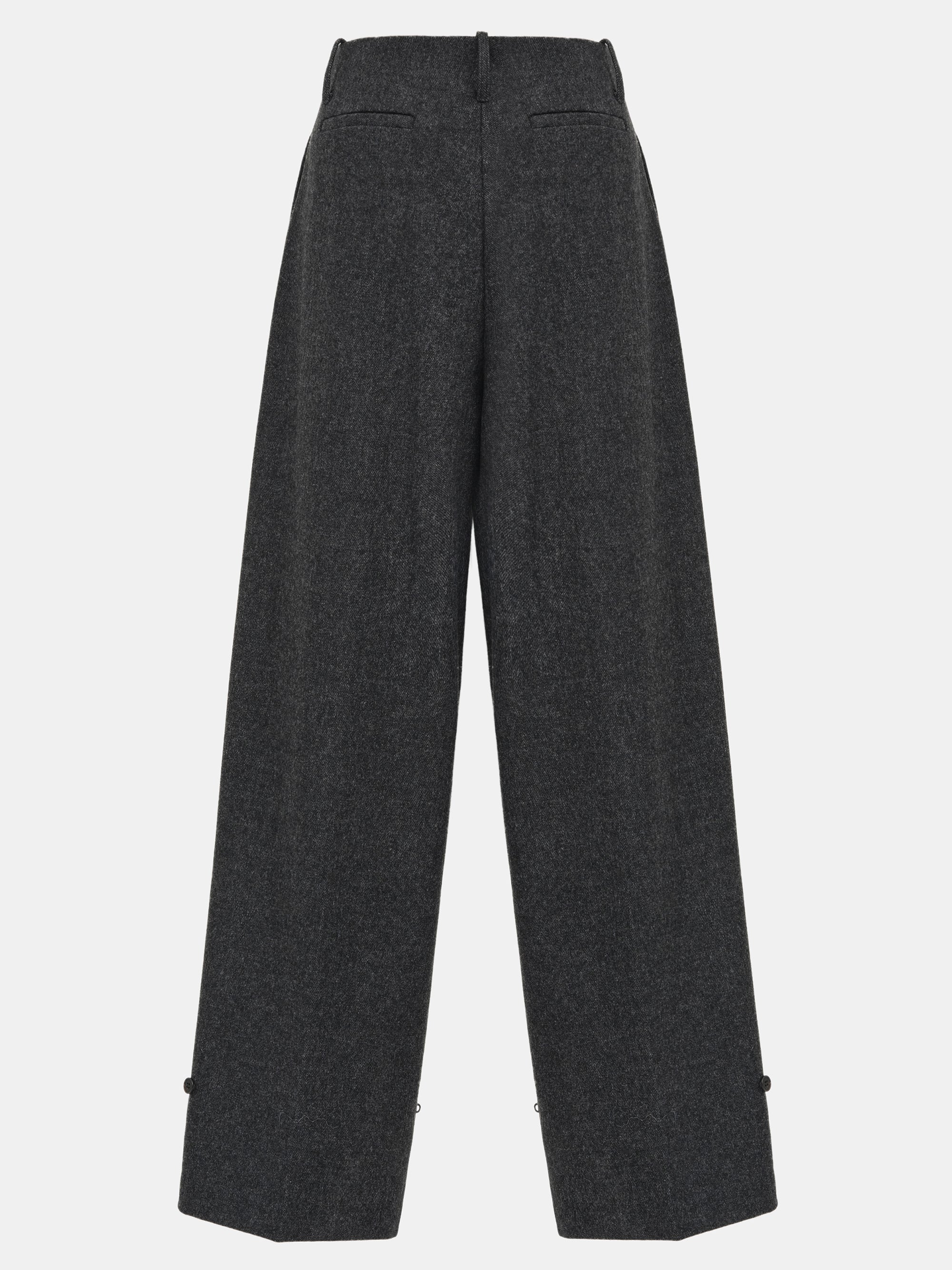 Button Tapered Trousers, Charcoal
