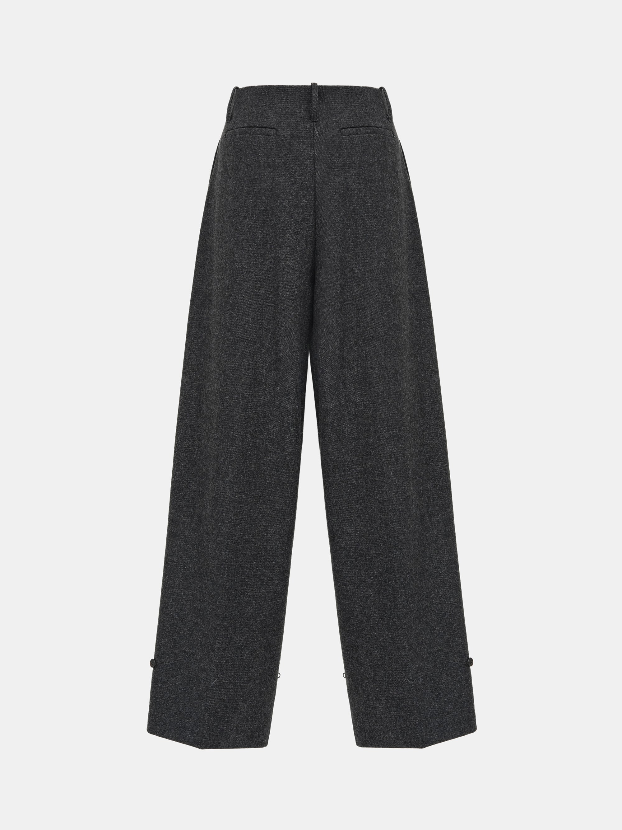Button Tapered Trousers, Charcoal