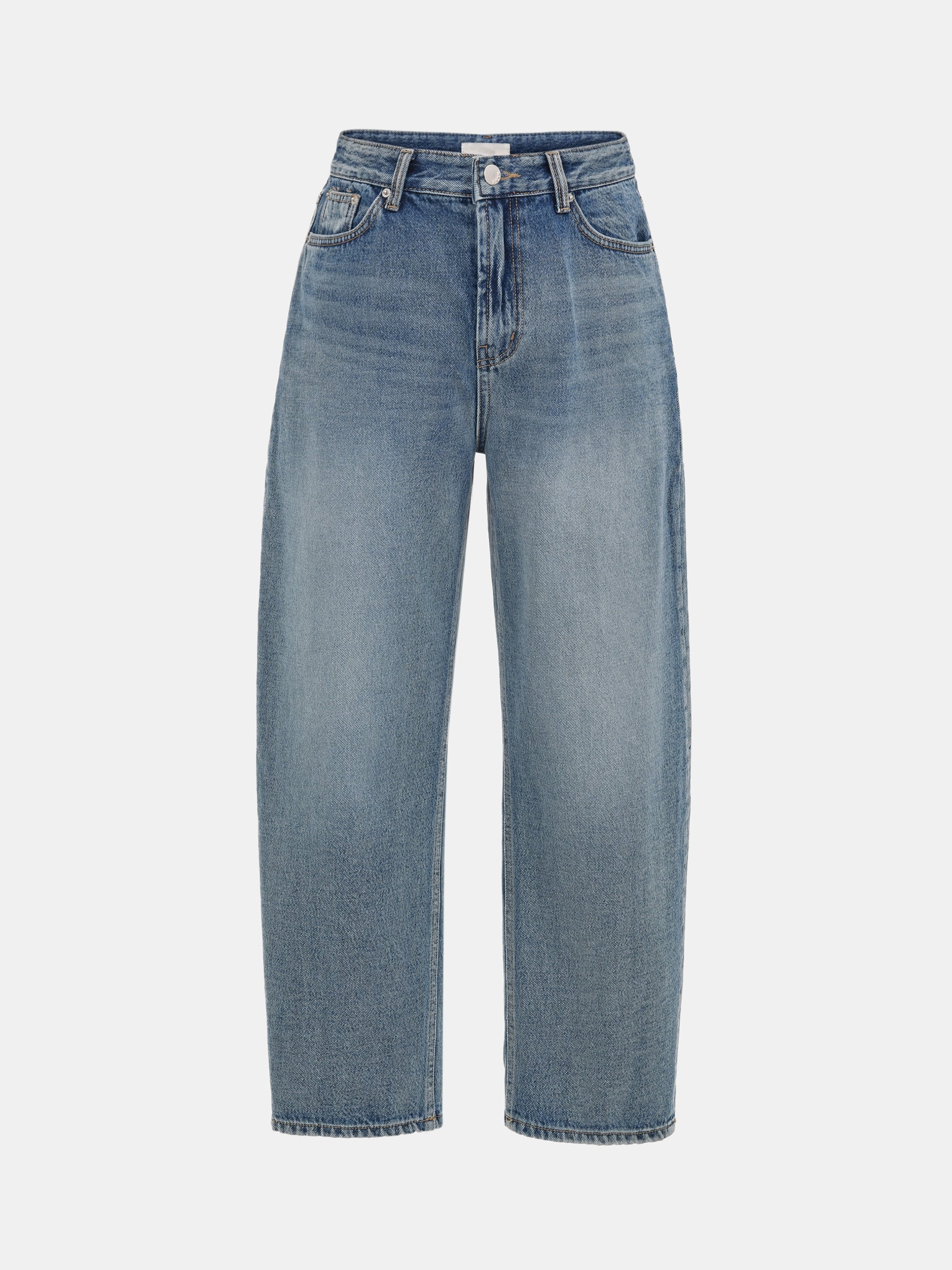 Washed Mom Fit Jeans, Blue
