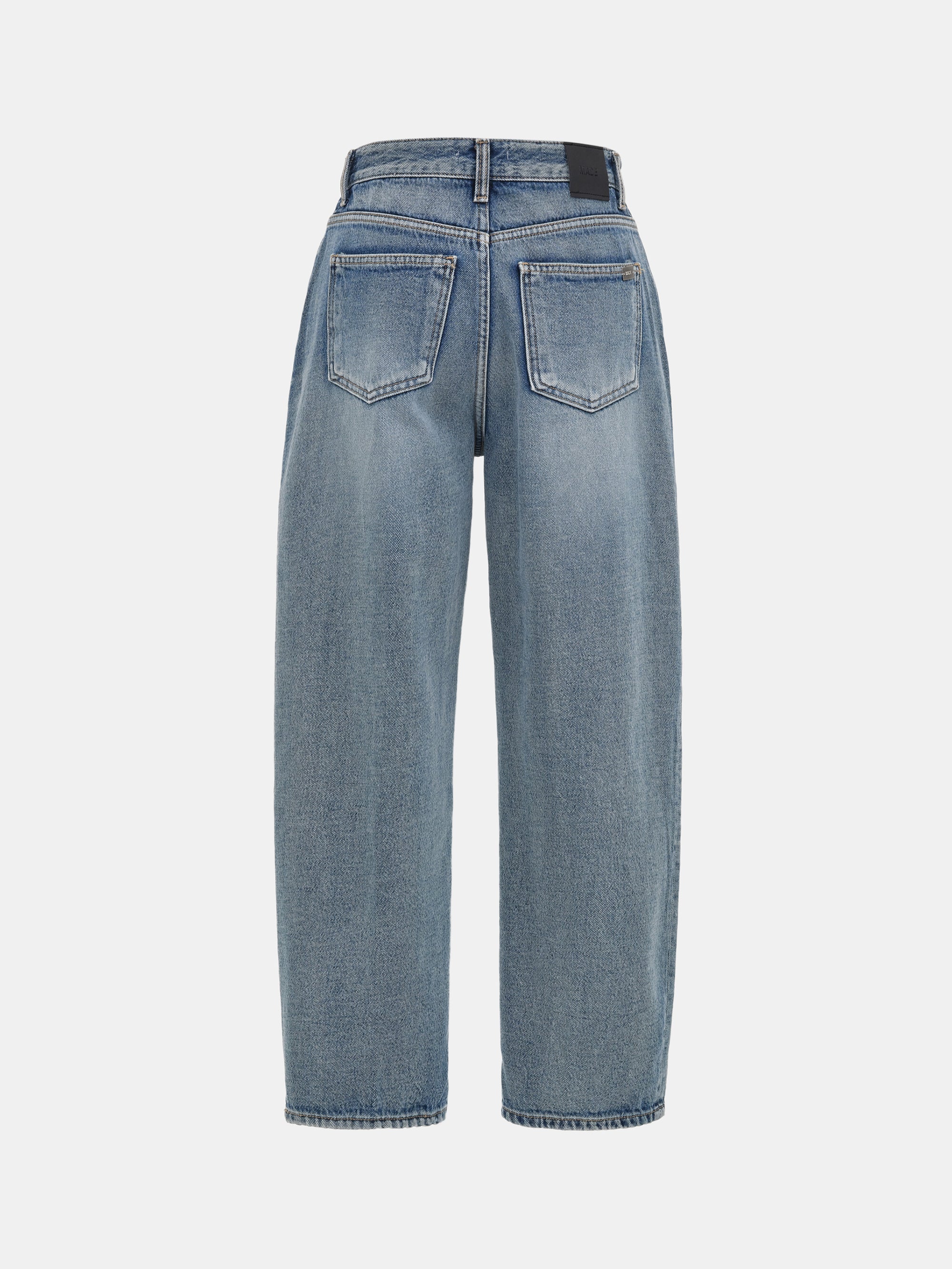 Washed Mom Fit Jeans, Blue