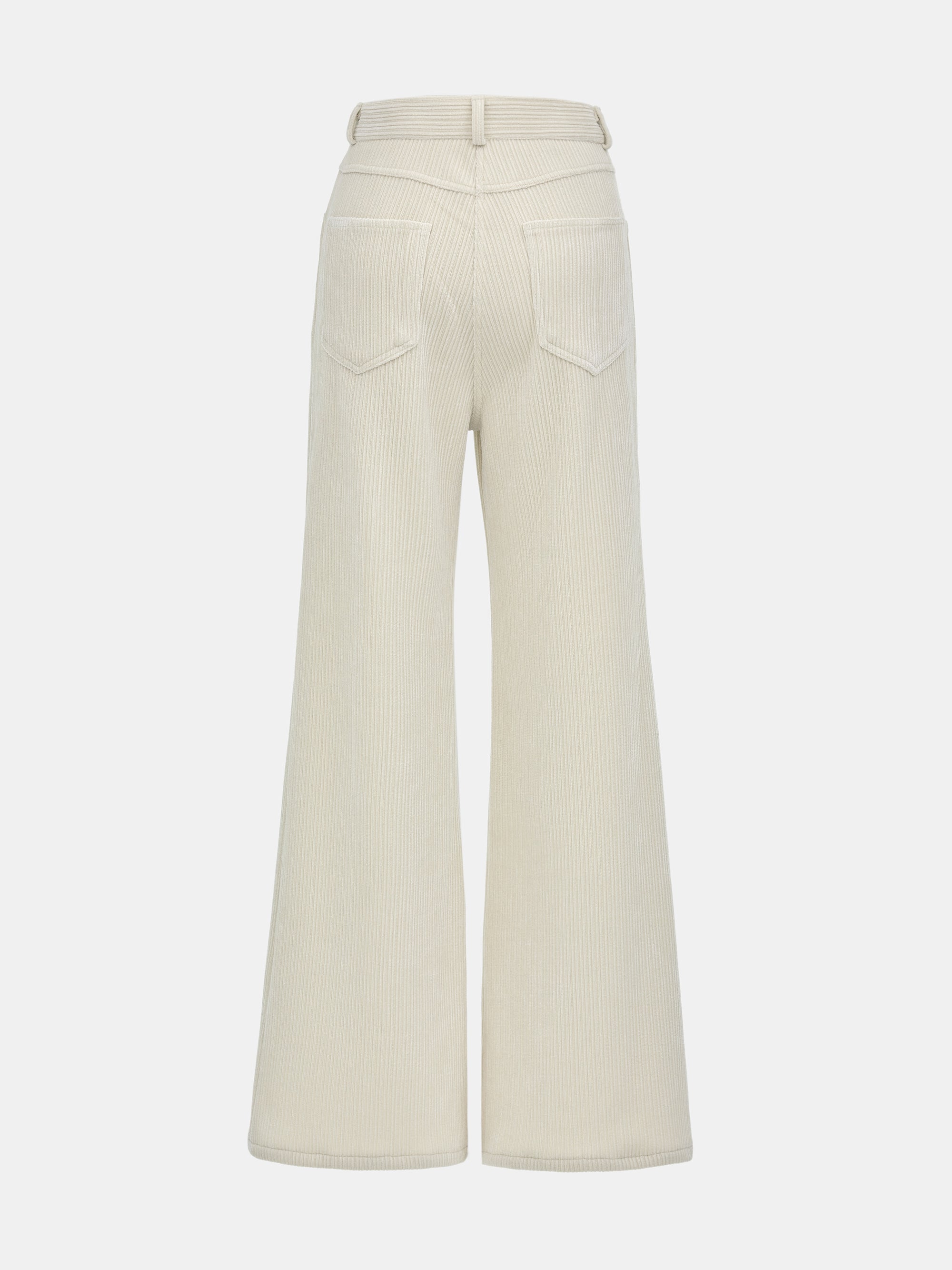 Flared Corduroy Velvet Pants, Ivory