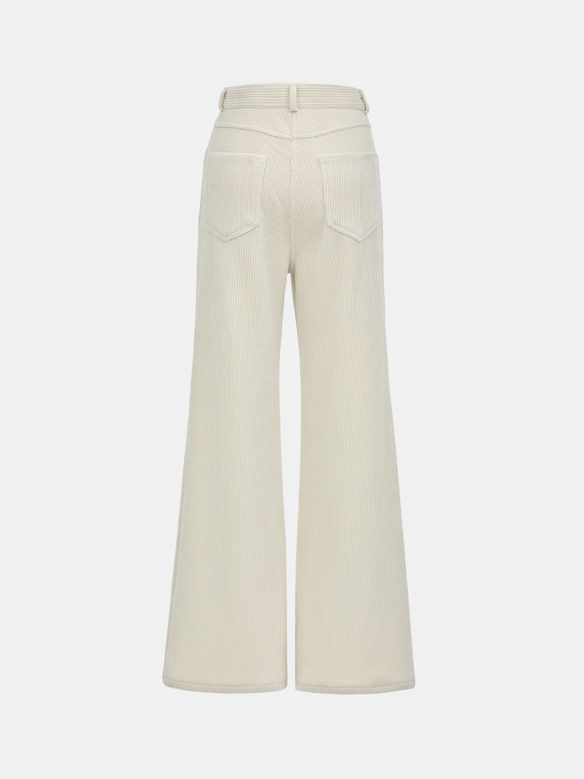 Flared Corduroy Velvet Pants, Ivory