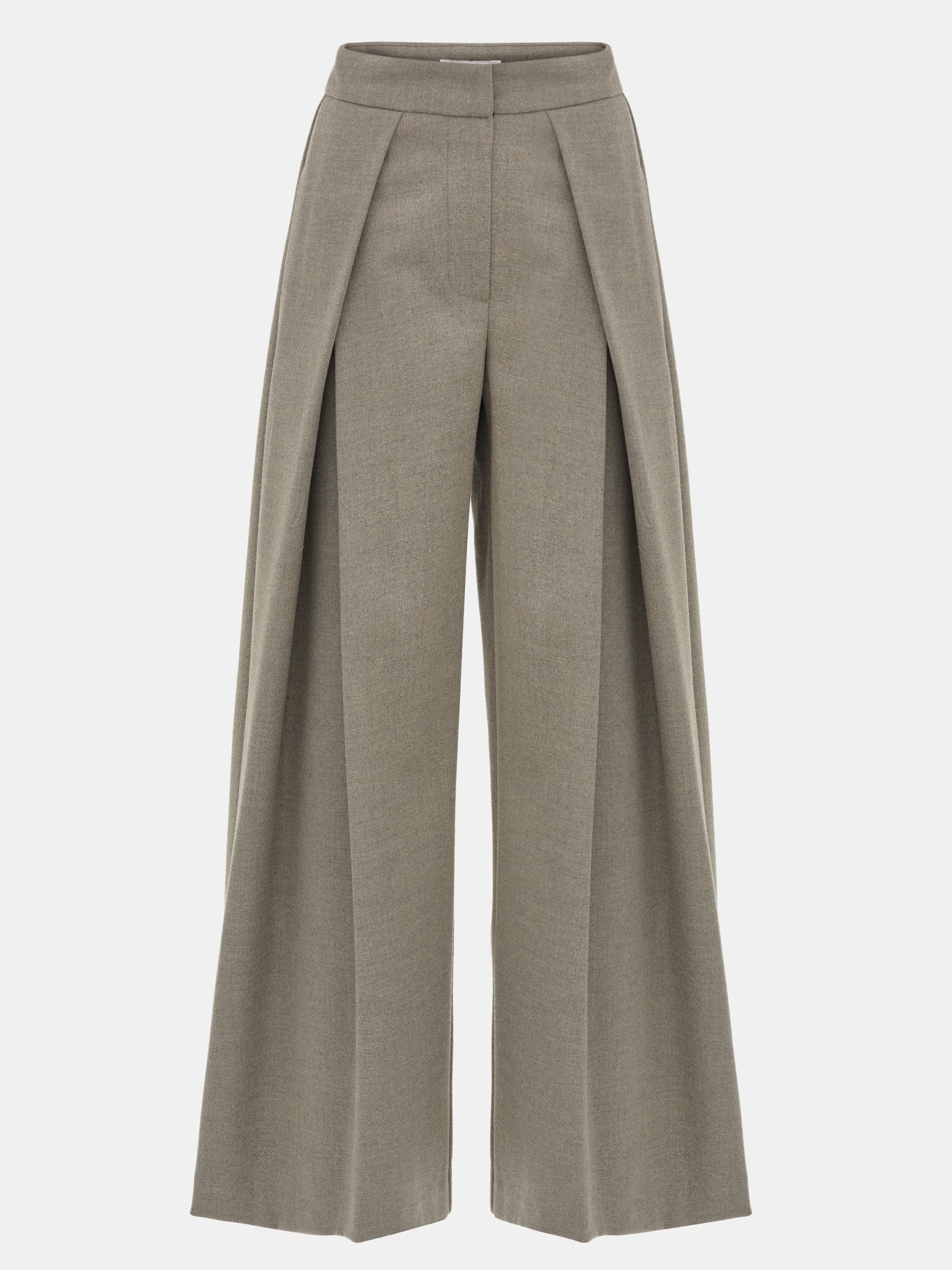 Double Pleated Trousers, Khaki