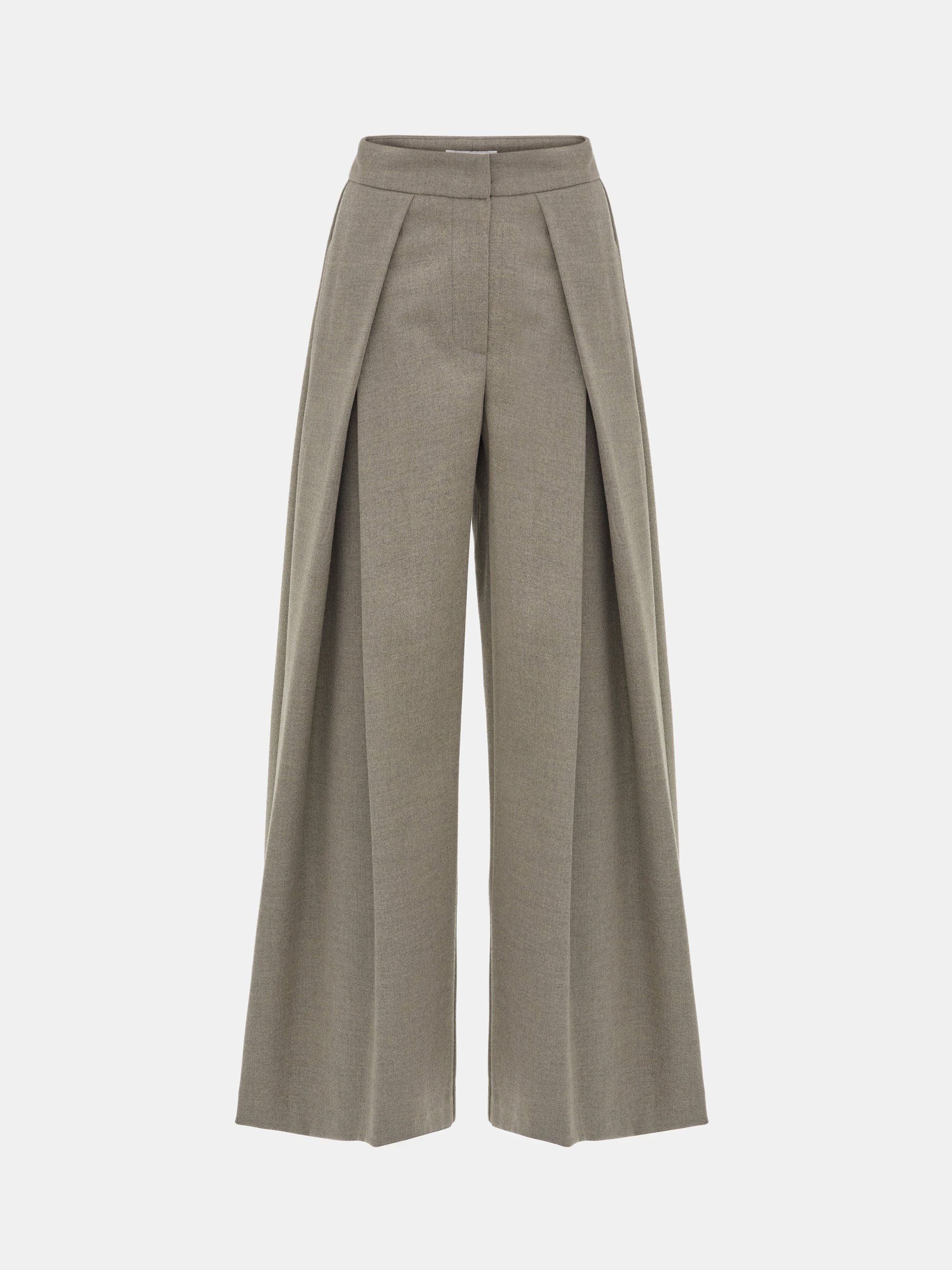 Double Pleated Trousers, Khaki