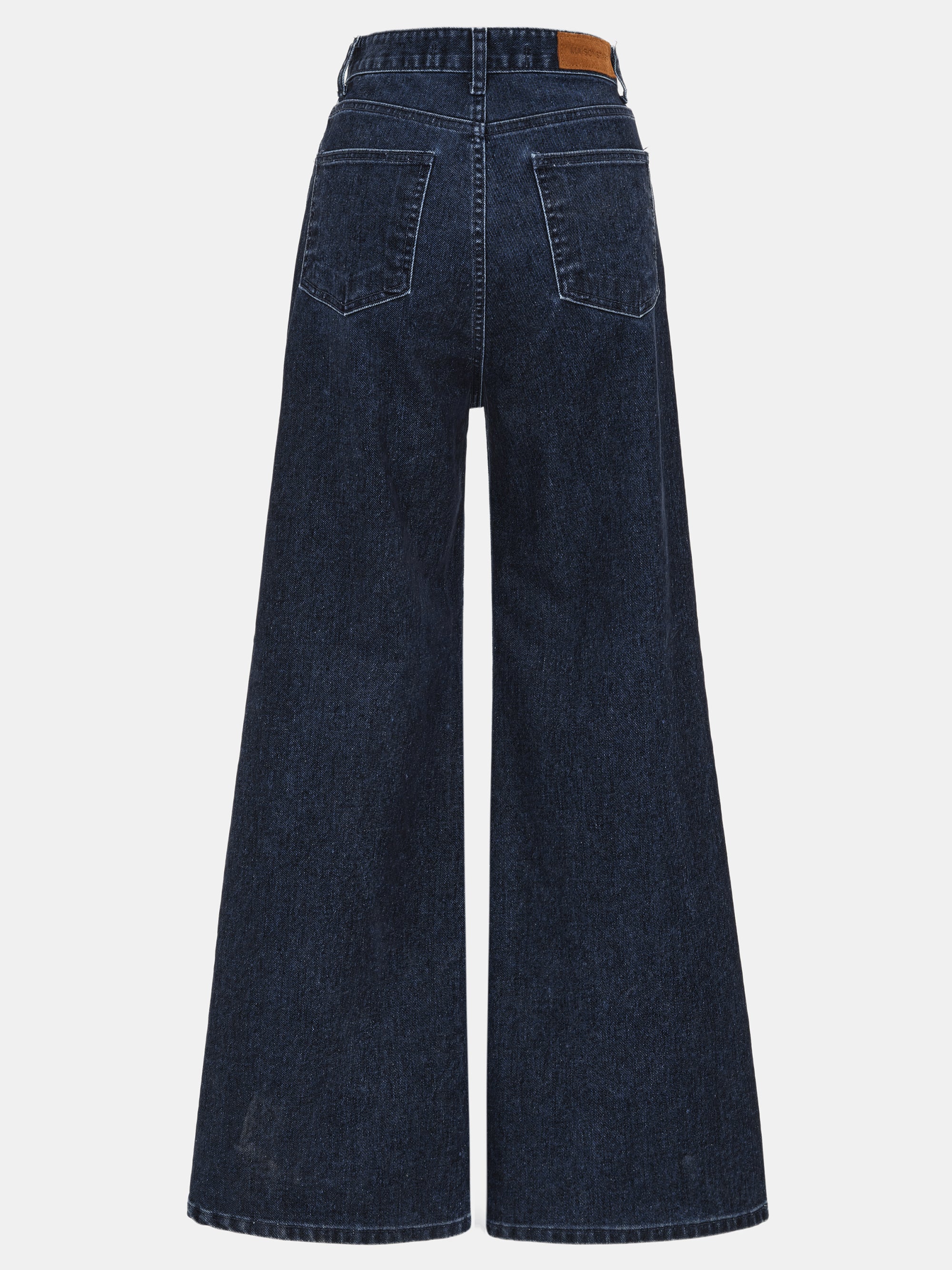 Flared Flocked Jeans, Navy