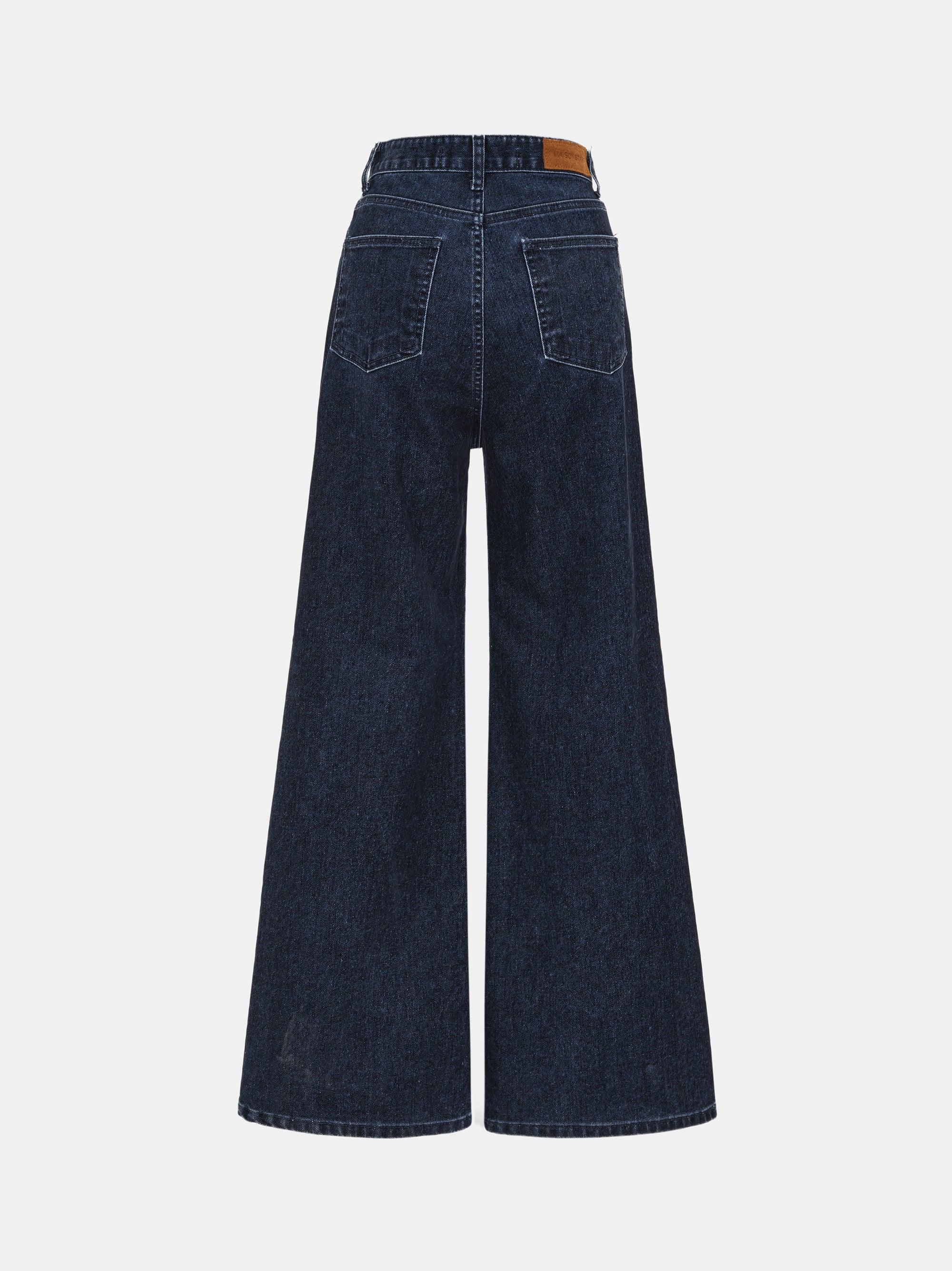 Flared Flocked Jeans, Navy