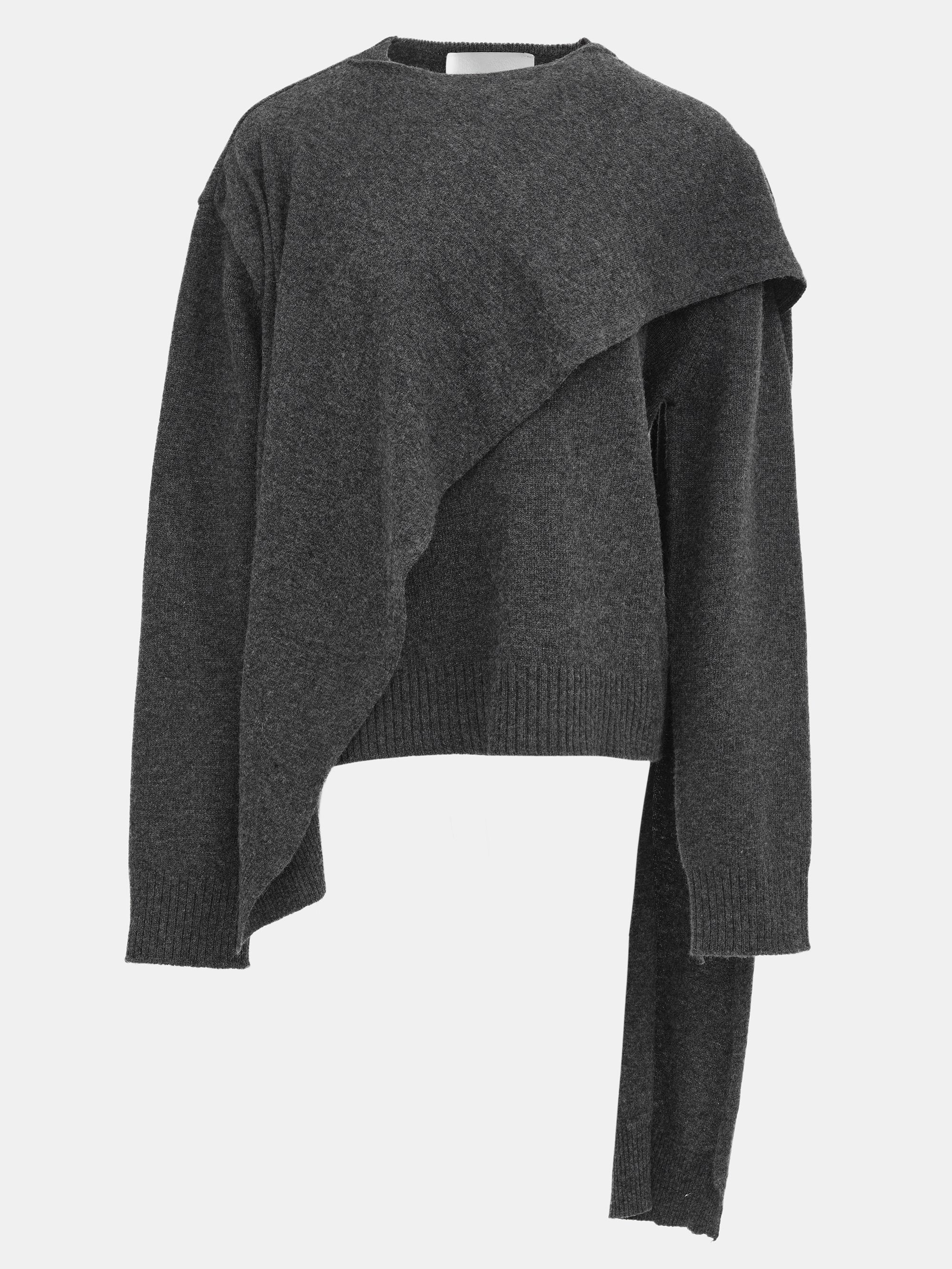 Asymmetric Collar Jumper, Charcoal