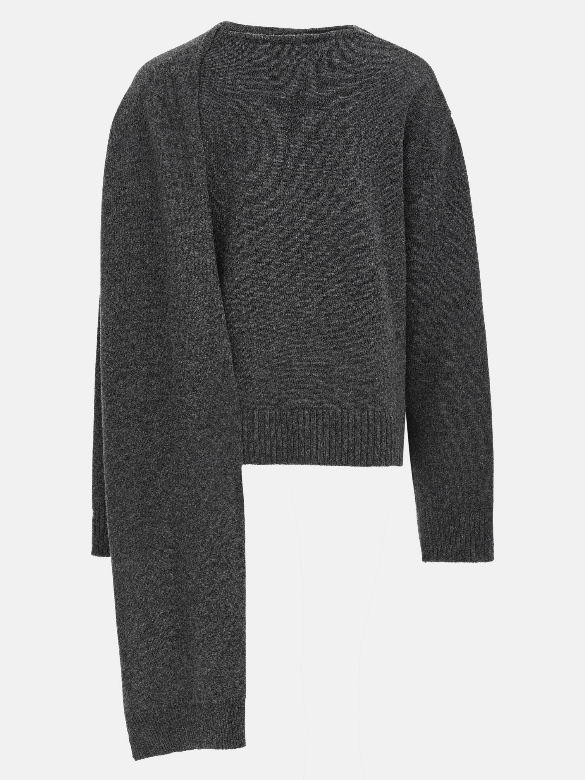 Asymmetric Collar Jumper, Charcoal