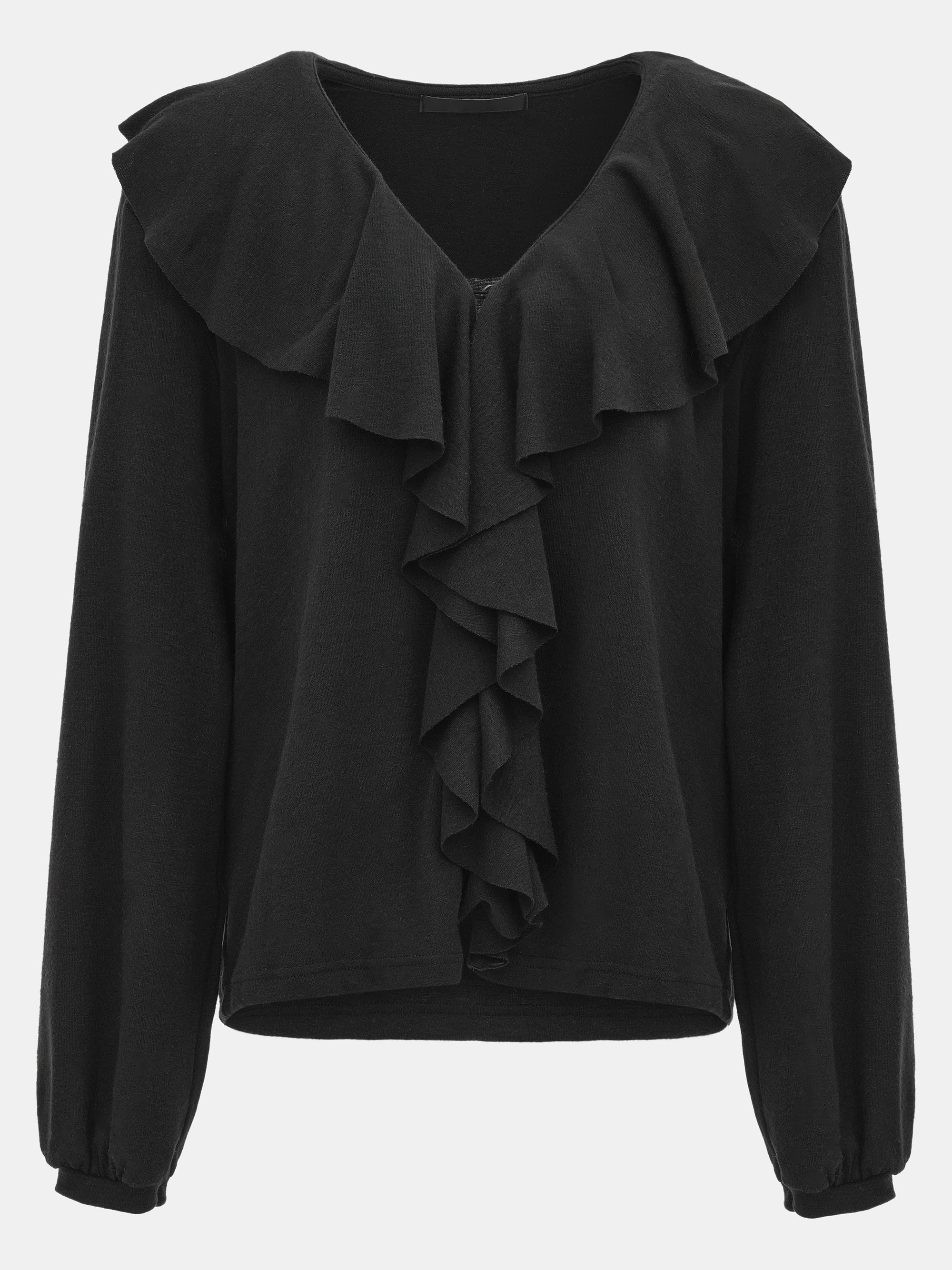 Frill-Collar Top, Black