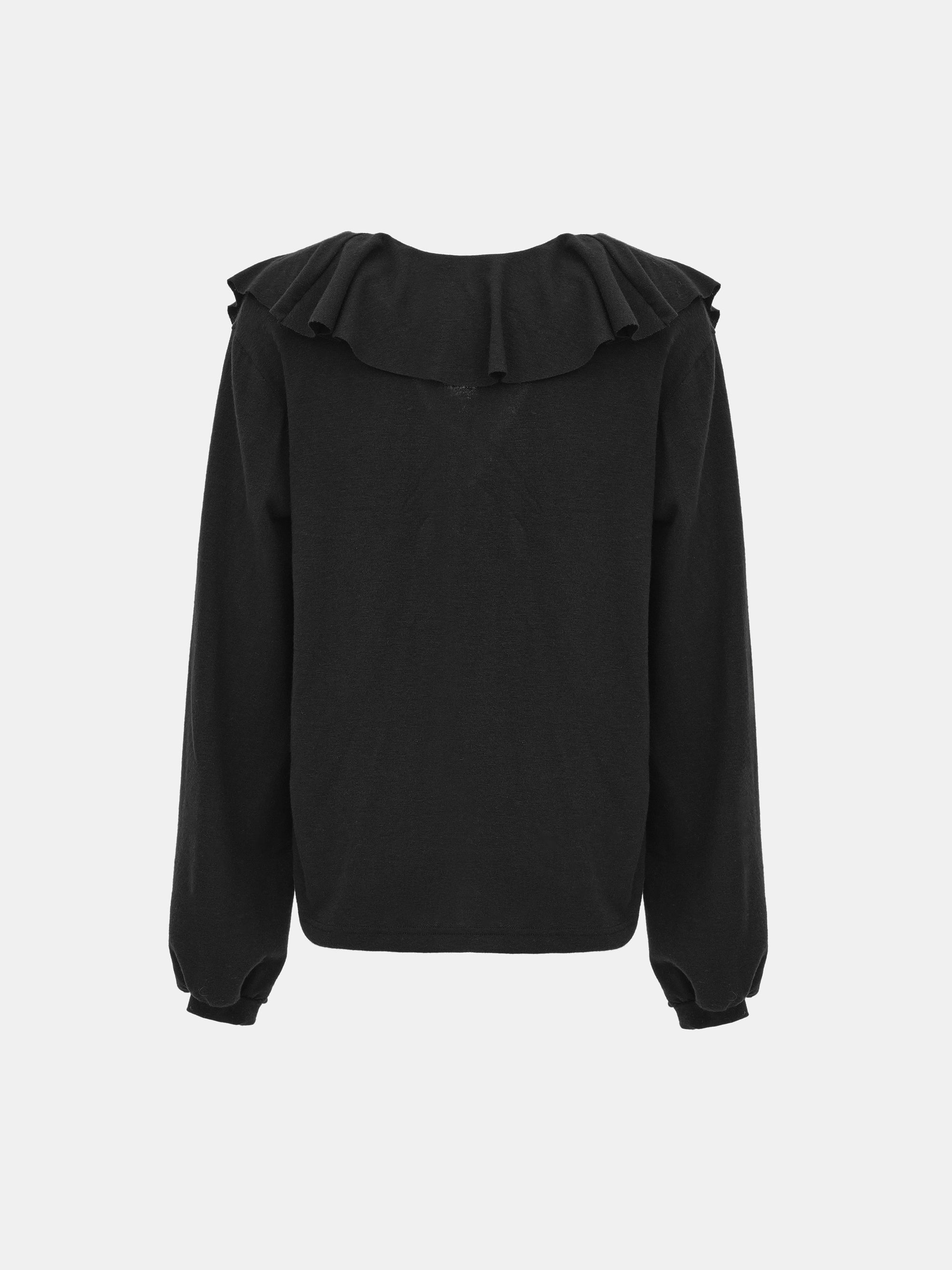 Frill-Collar Top, Black