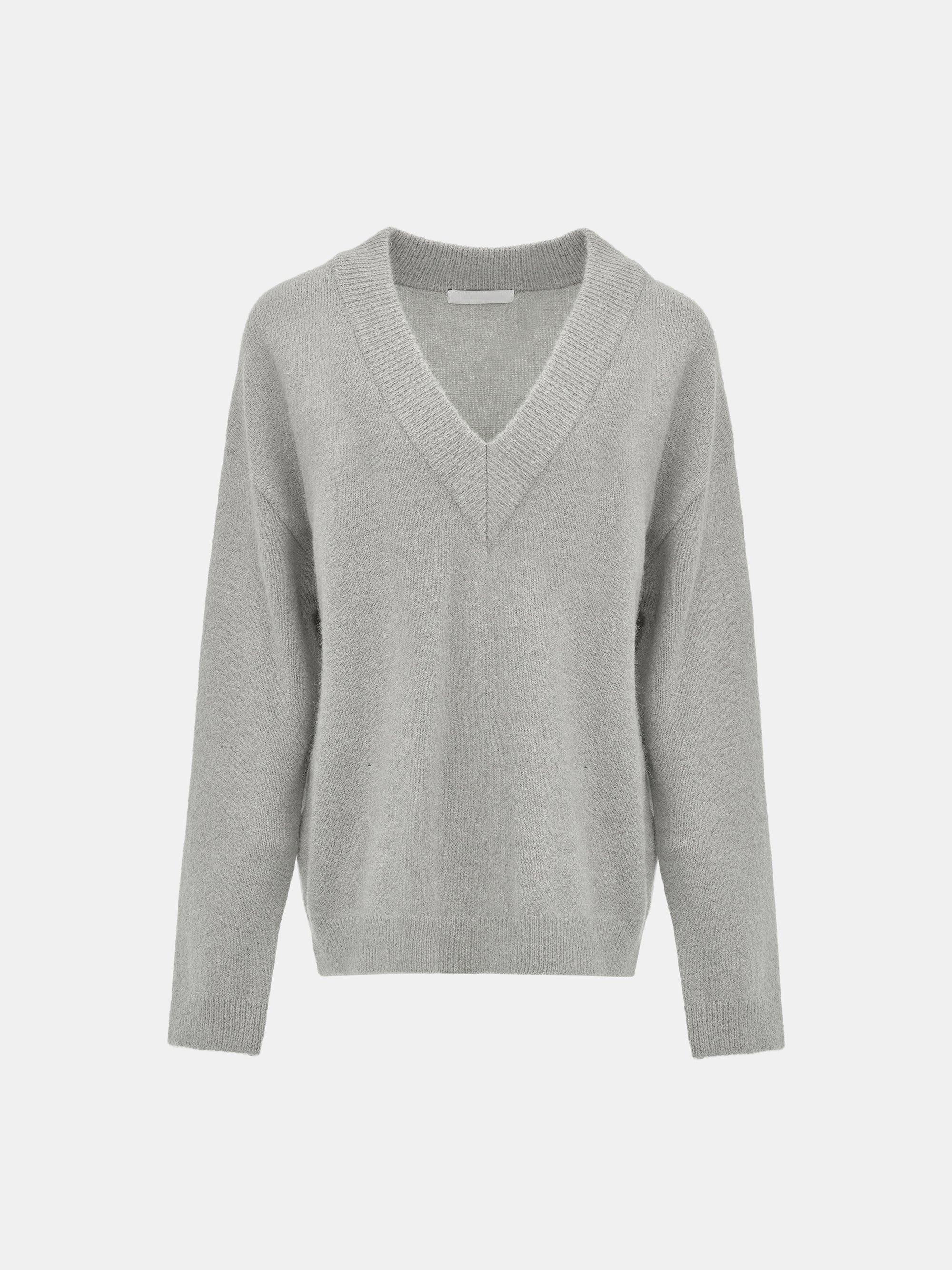 V-Neck Pullover, Grey
