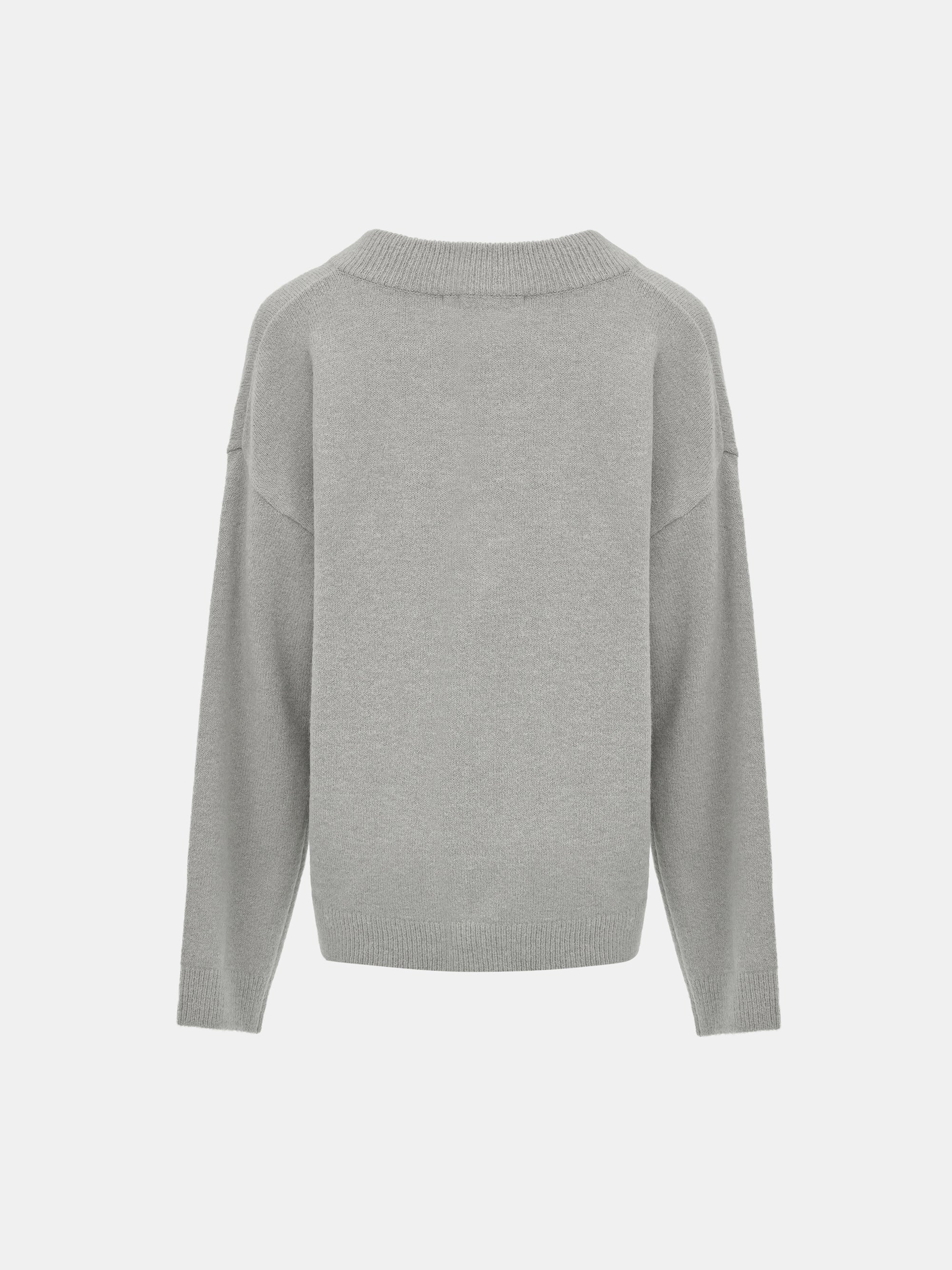 V-Neck Pullover, Grey
