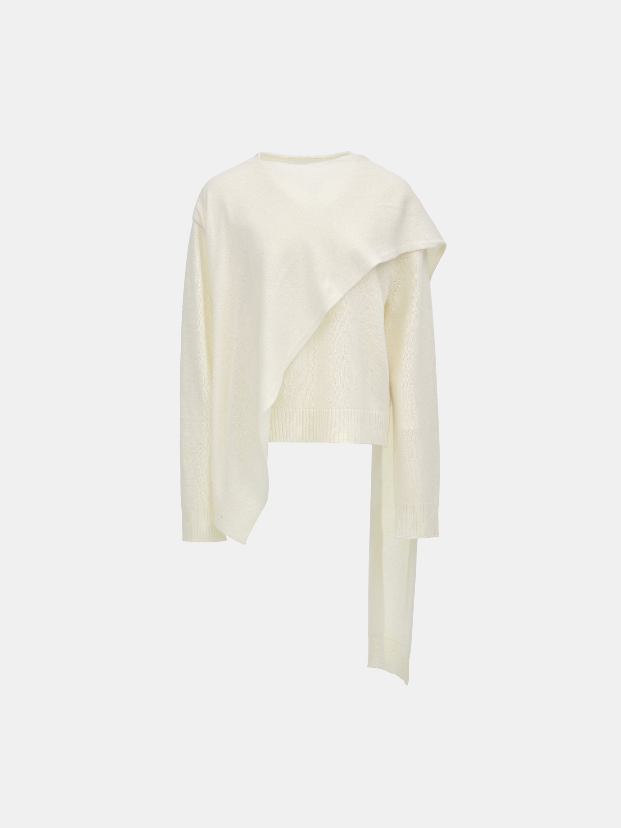 Asymmetric Collar Jumper, Ivory