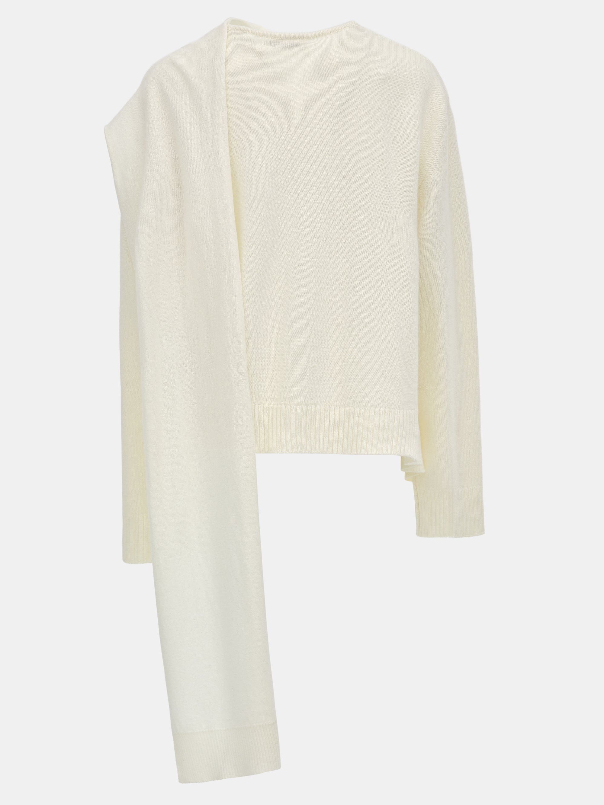 Asymmetric Collar Jumper, Ivory