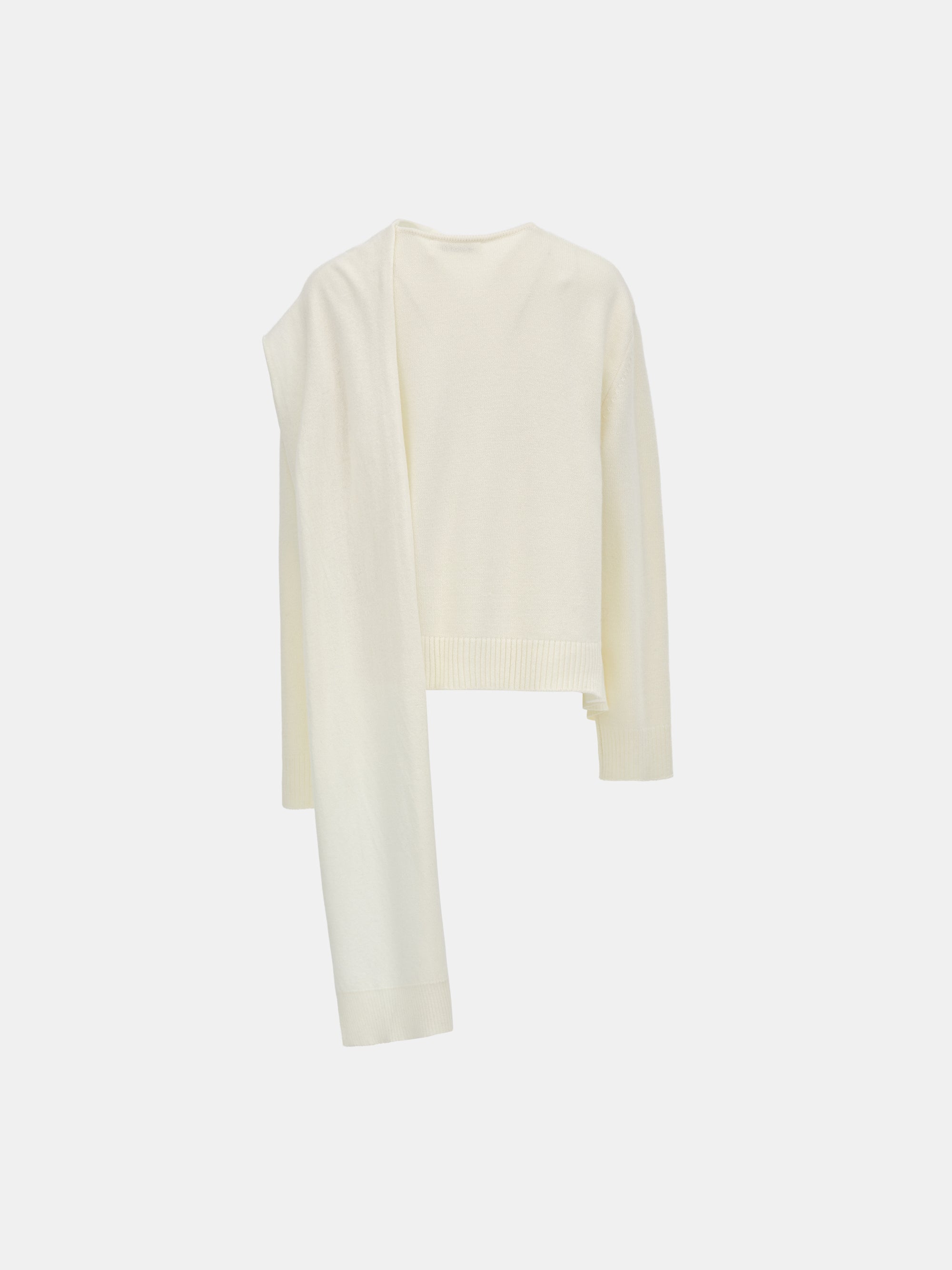 Asymmetric Collar Jumper, Ivory