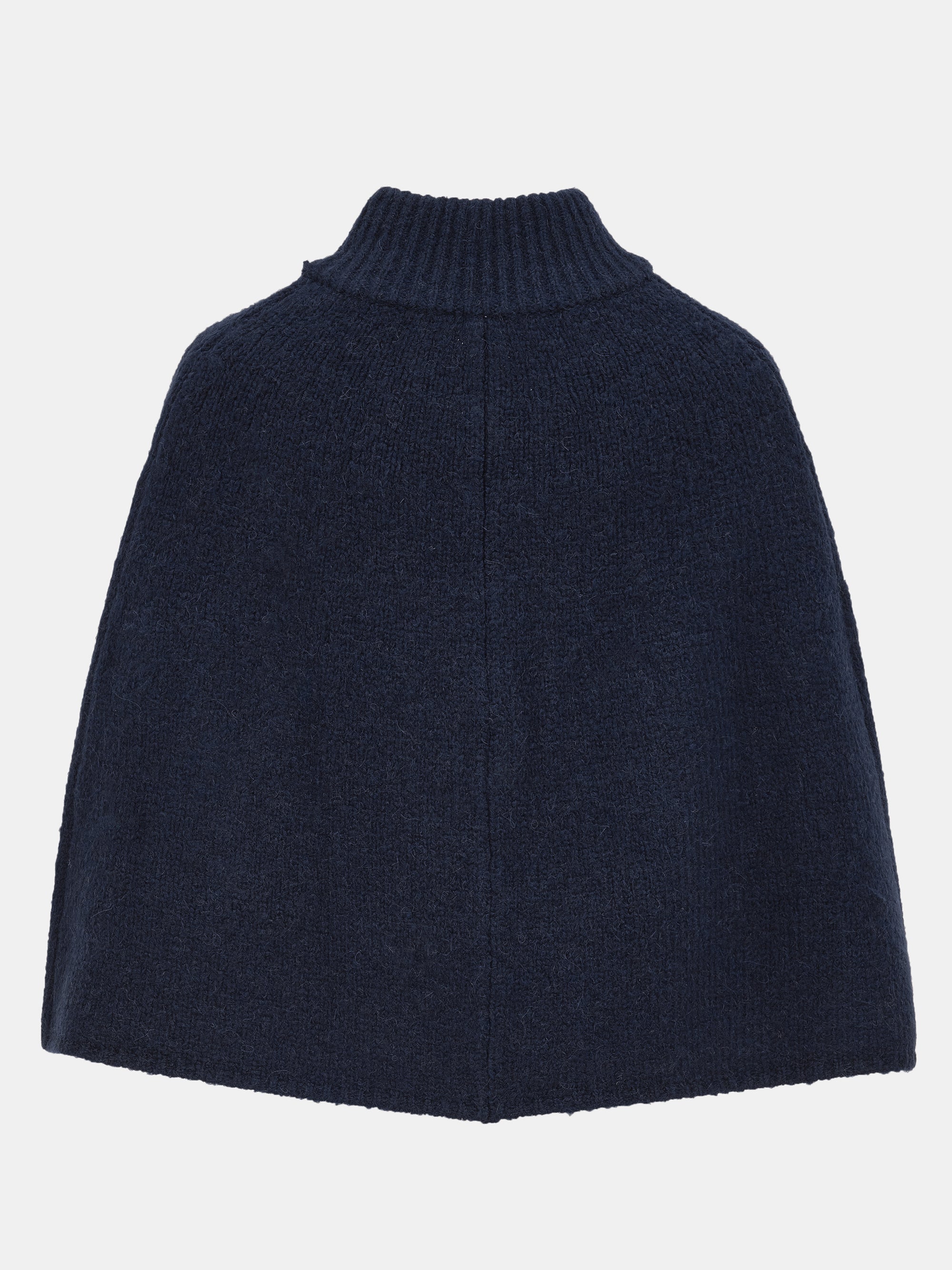 High Collar Knit Cape, Navy