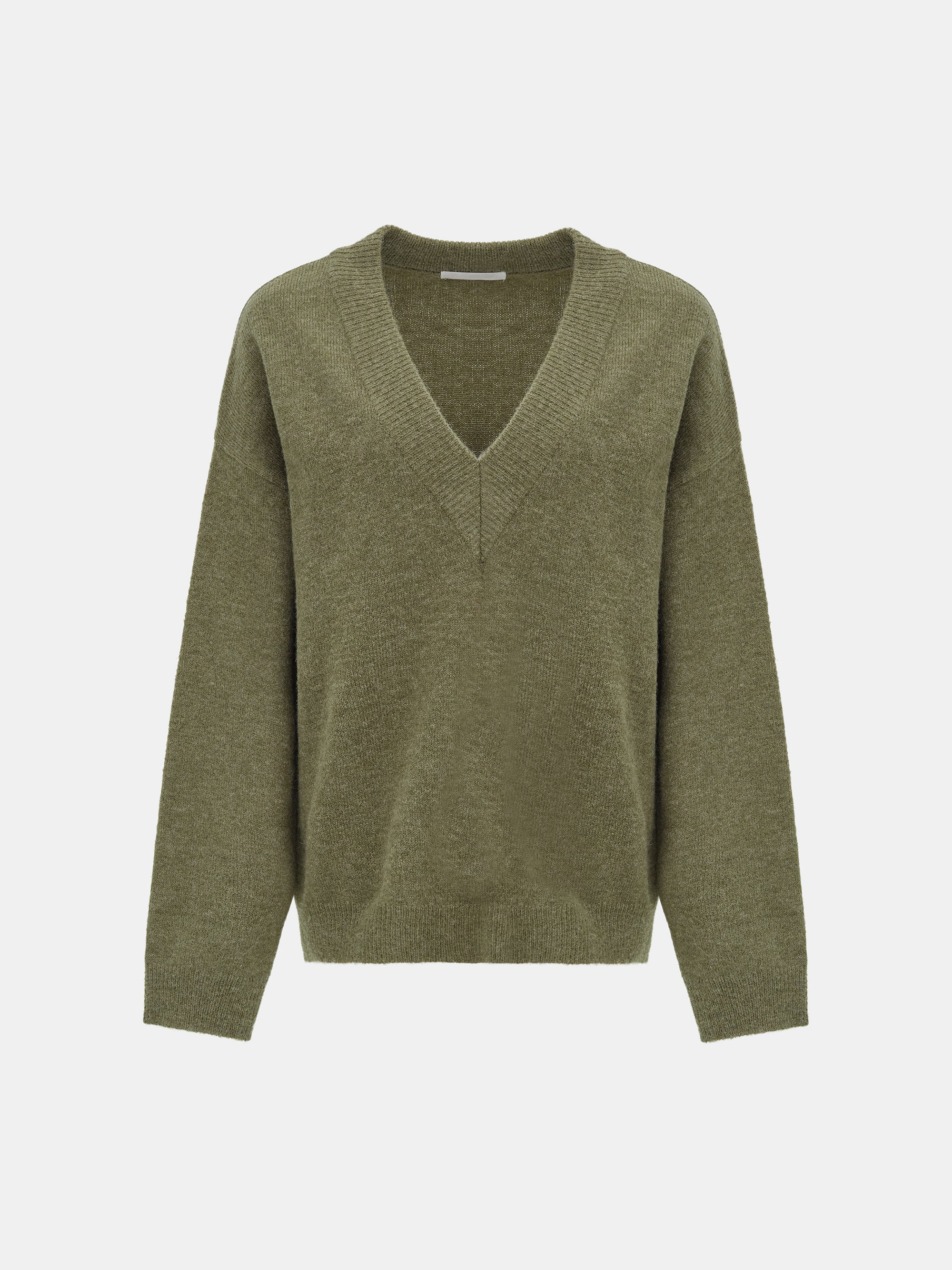V-Neck Pullover, Olive