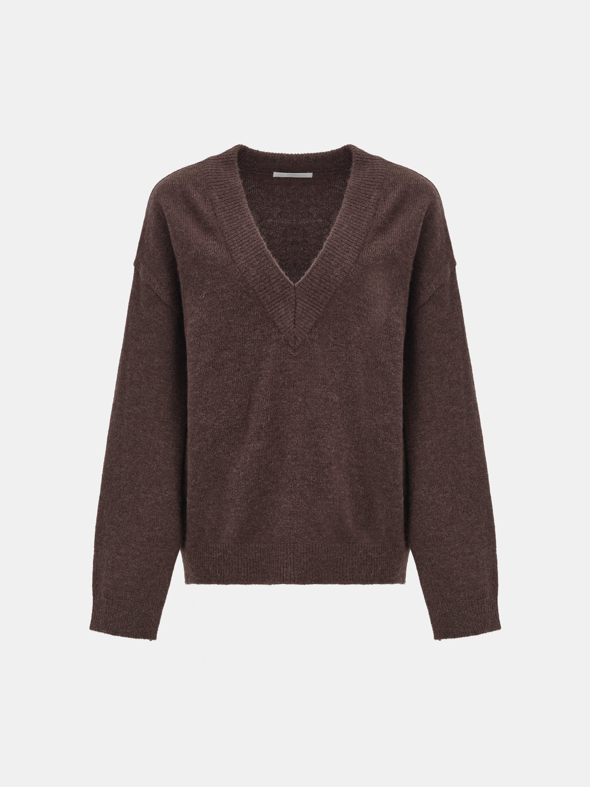V-Neck Pullover, Brown