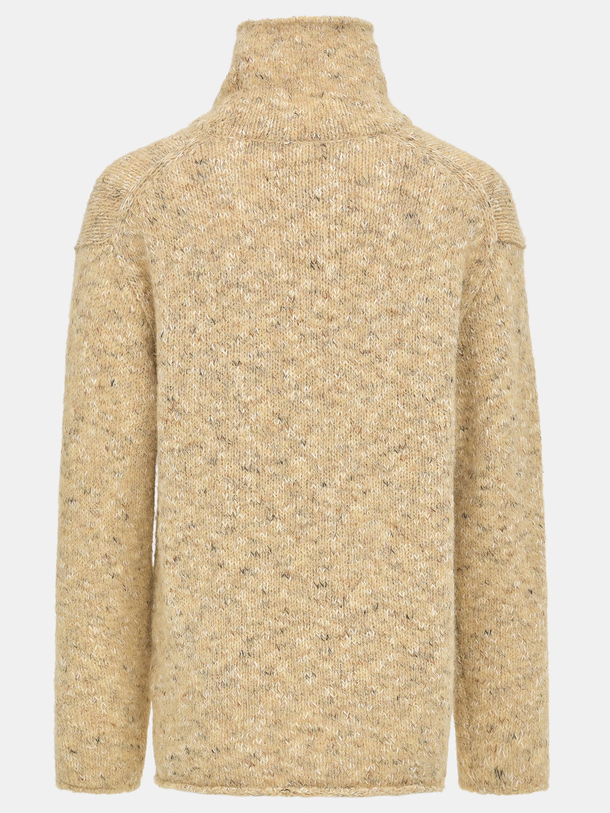 Relaxed Melange Turtleneck, Beige