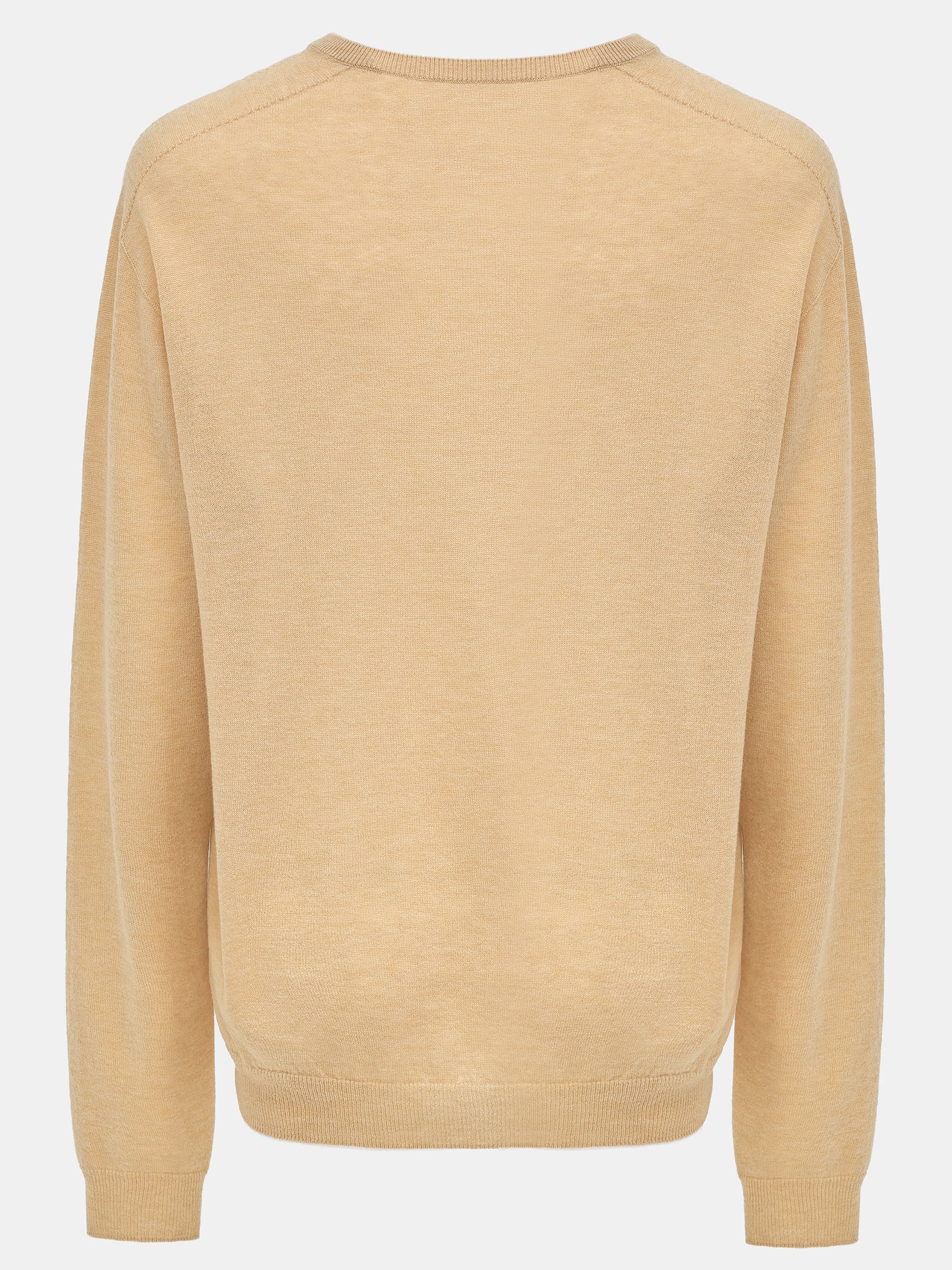 Merino Wool V-Neck Knit, Beige