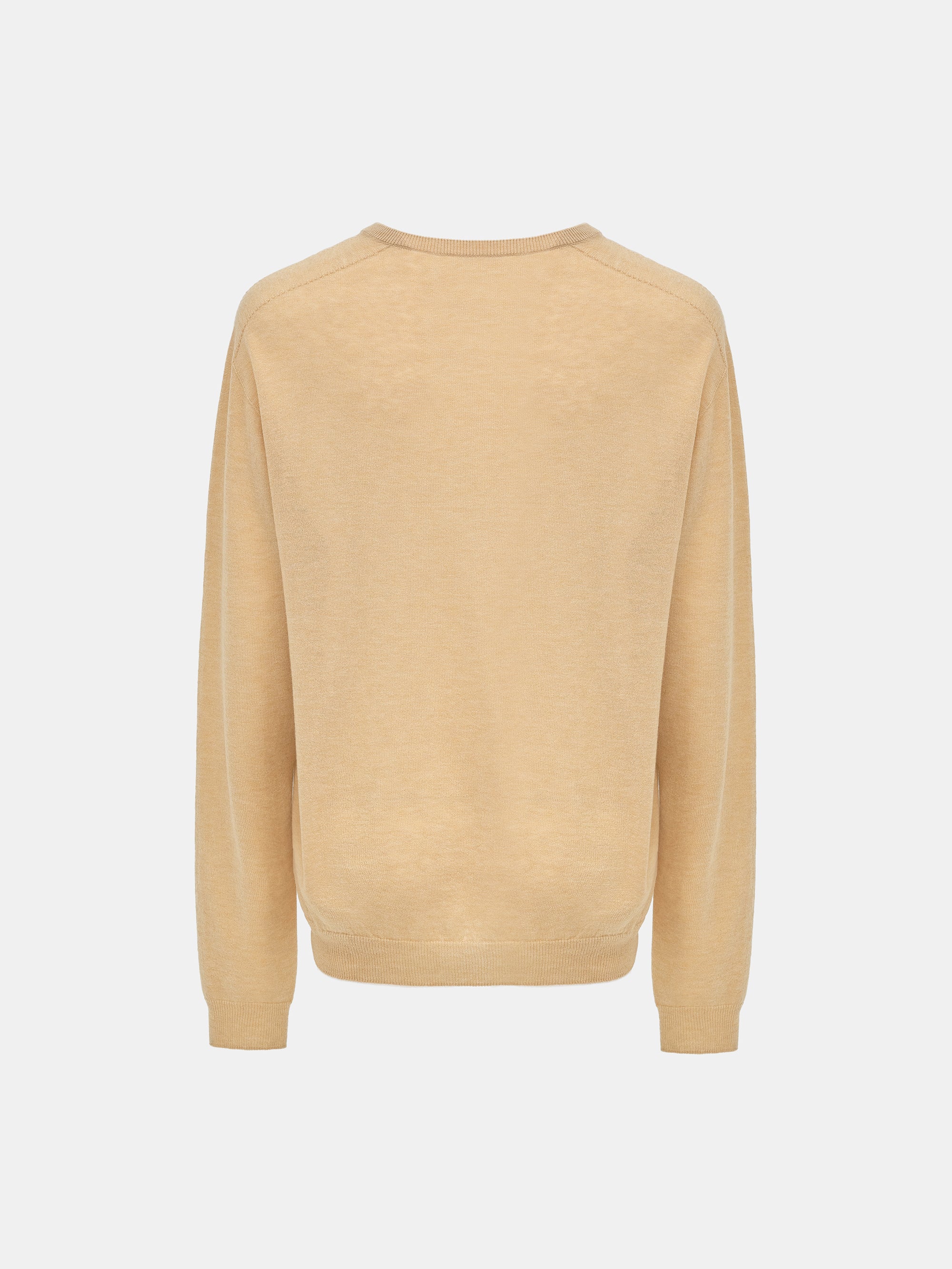 Merino Wool V-Neck Knit, Beige