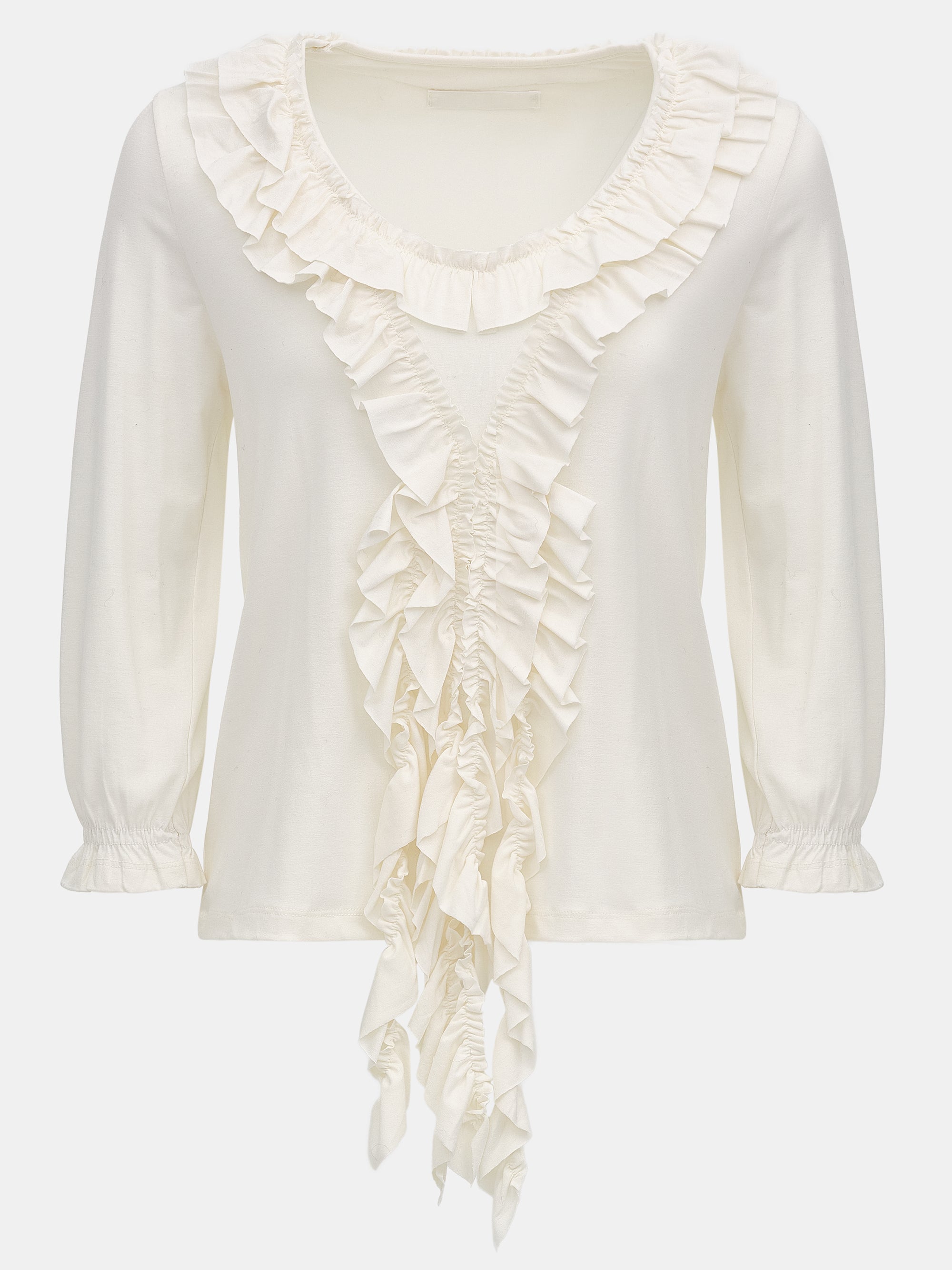Tiered Ruffle T-Shirt, Ivory