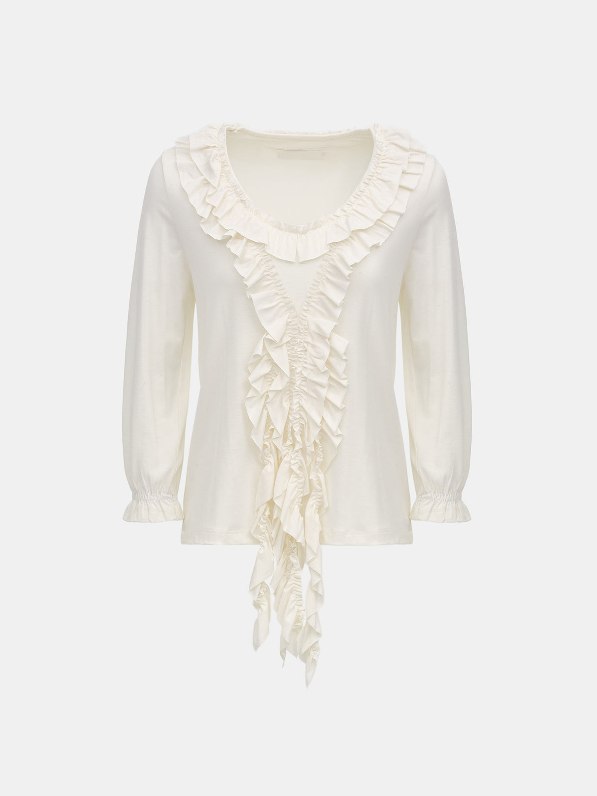 Peiju Ruffle T-Shirt, Ivory