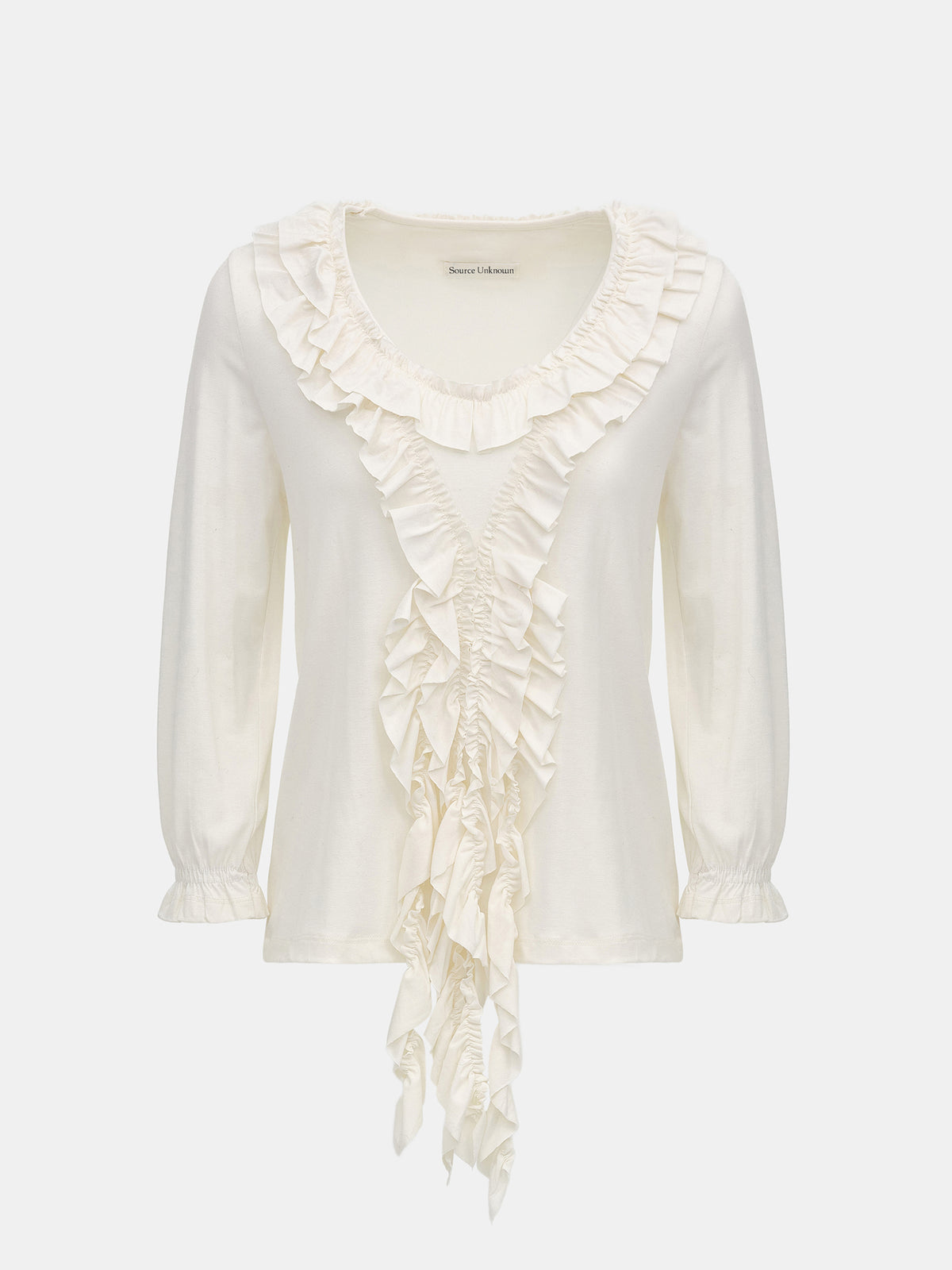 Peiju Ruffle T-Shirt, Ivory
