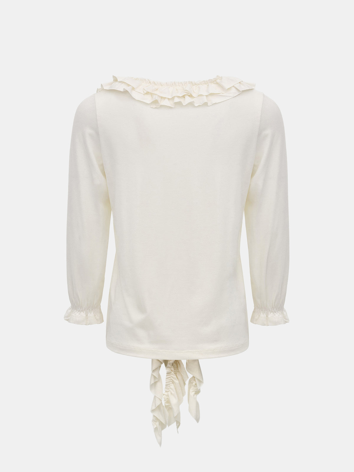 Peiju Ruffle T-Shirt, Ivory