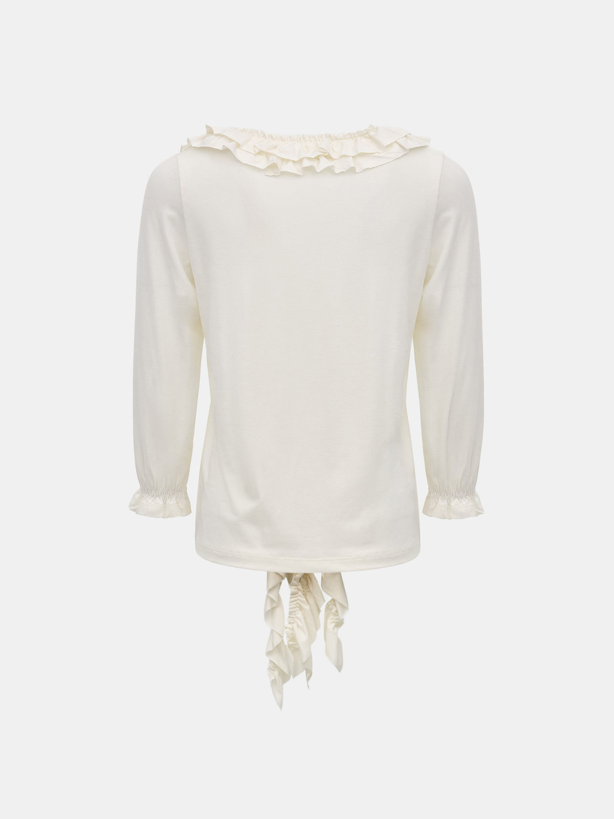 Peiju Ruffle T-Shirt, Ivory