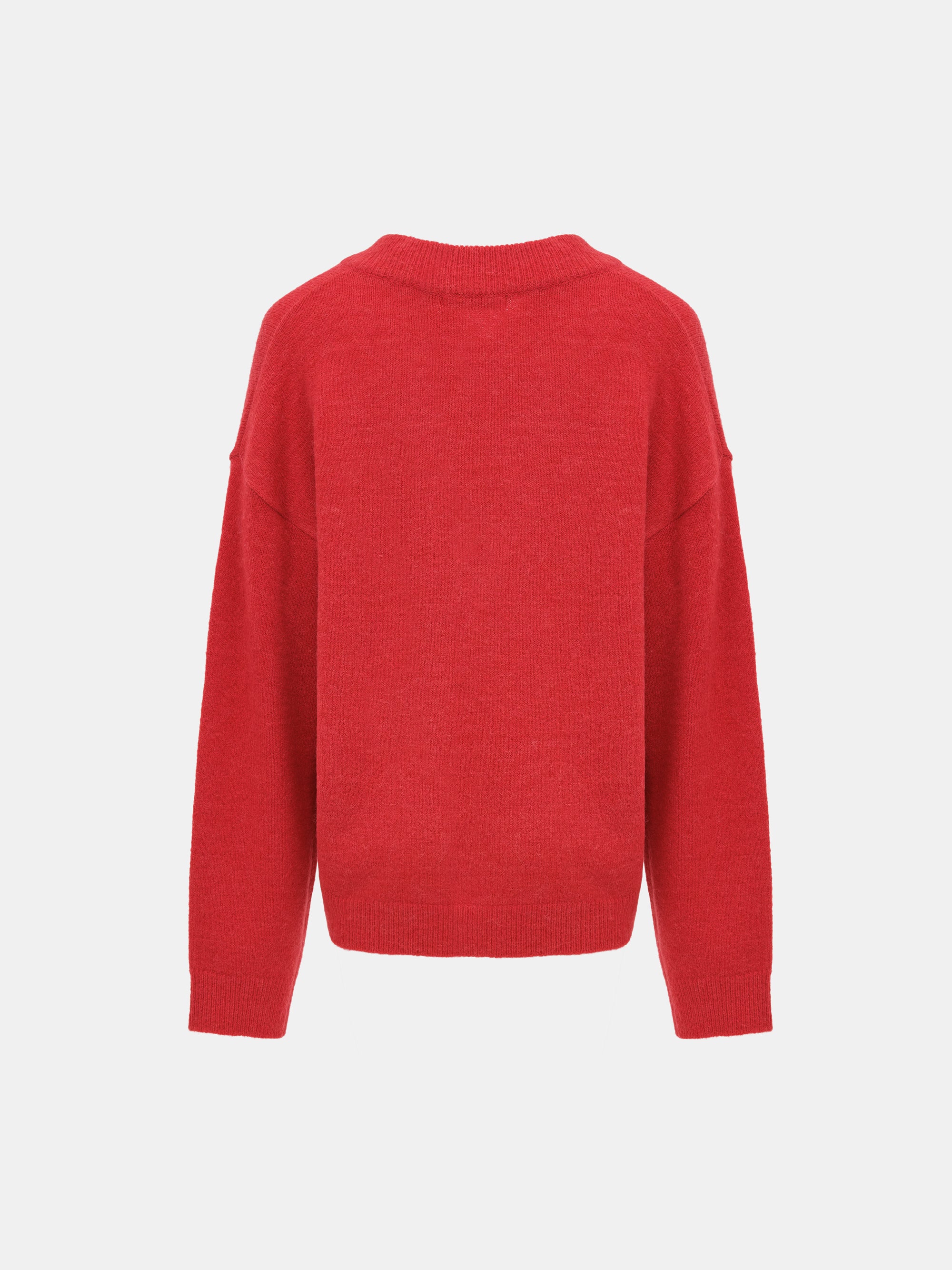 V-Neck Pullover, Red
