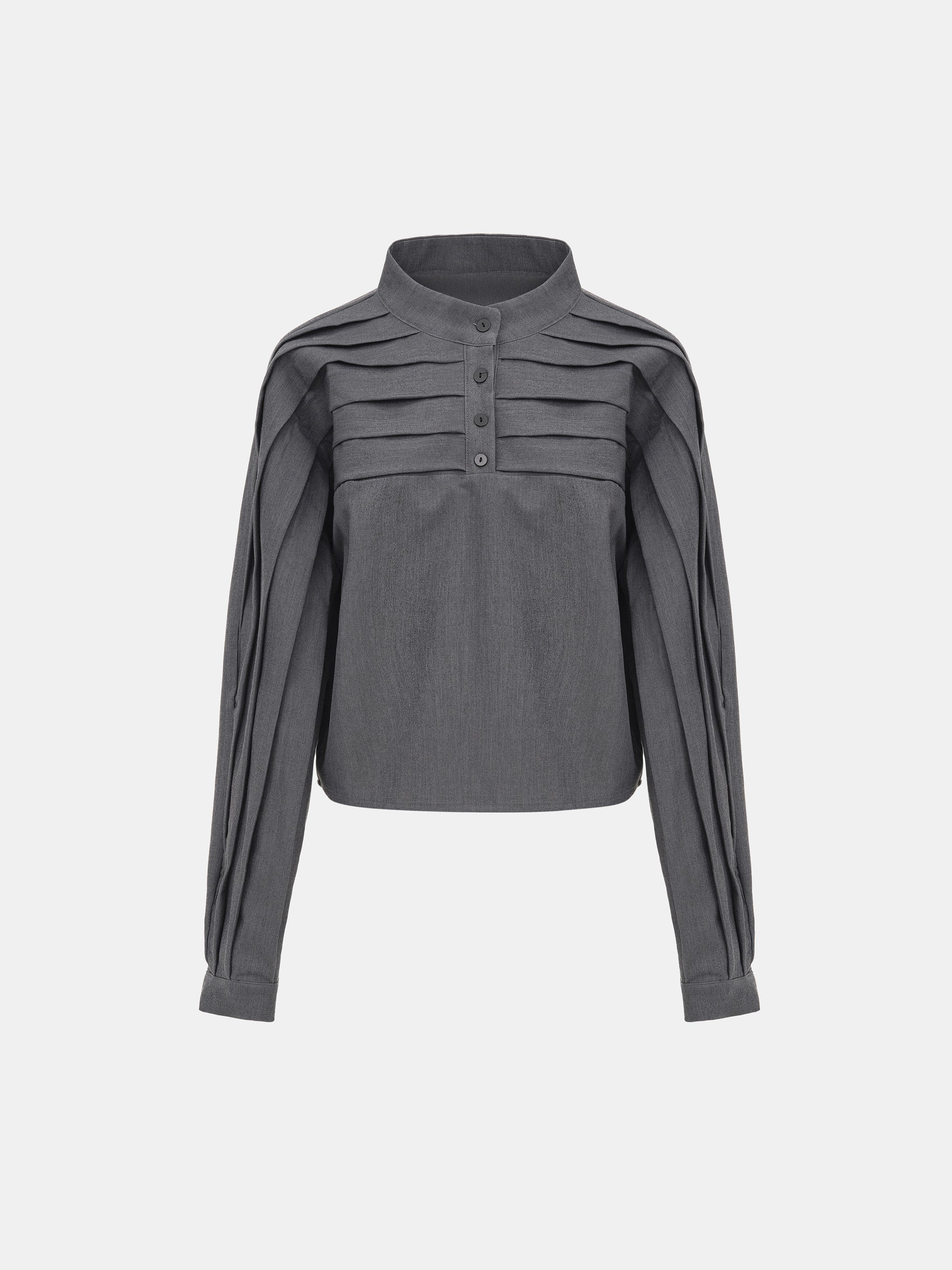 Pleated Top, Grey