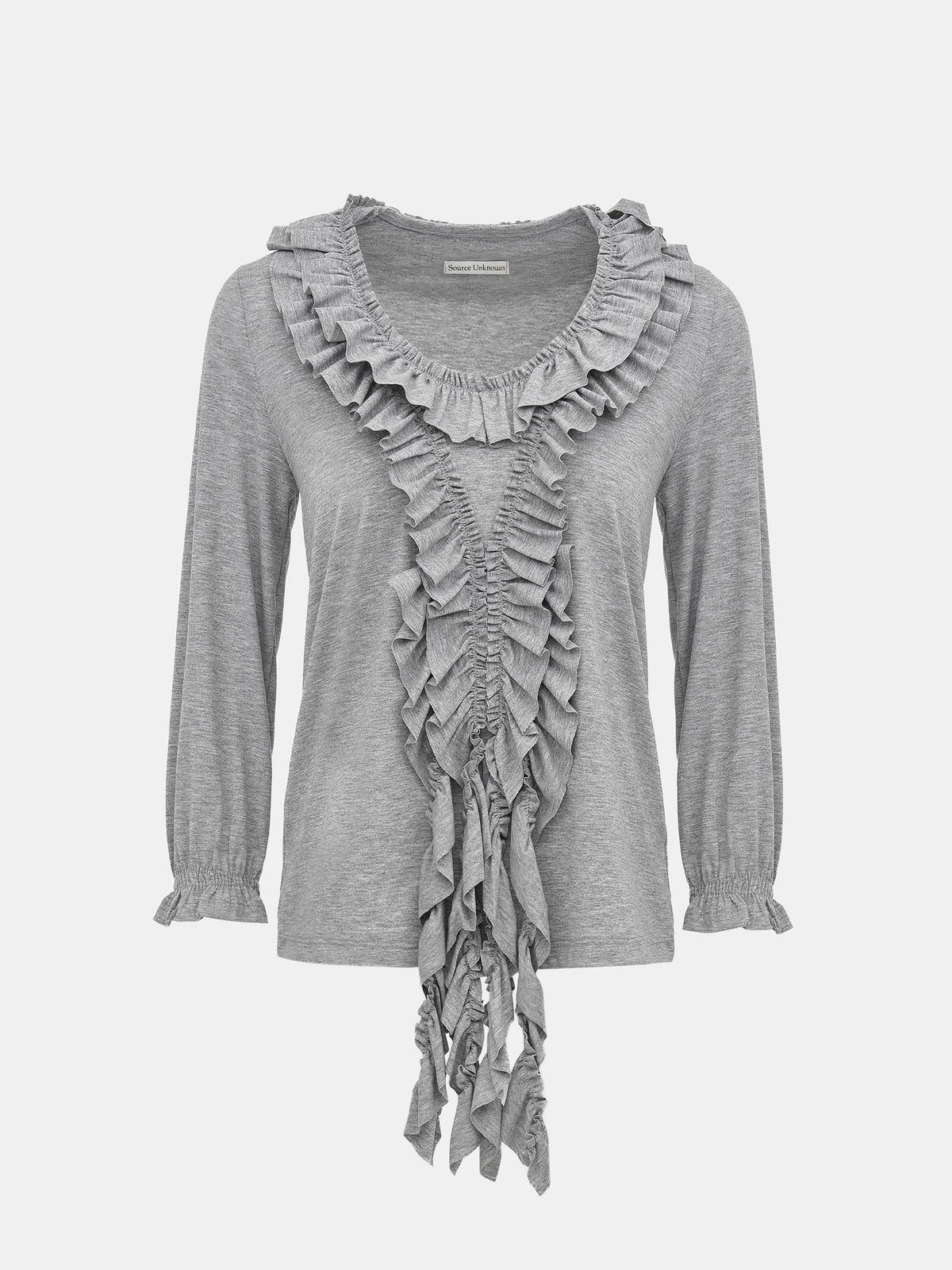 Peiju Ruffle T-Shirt, Grey