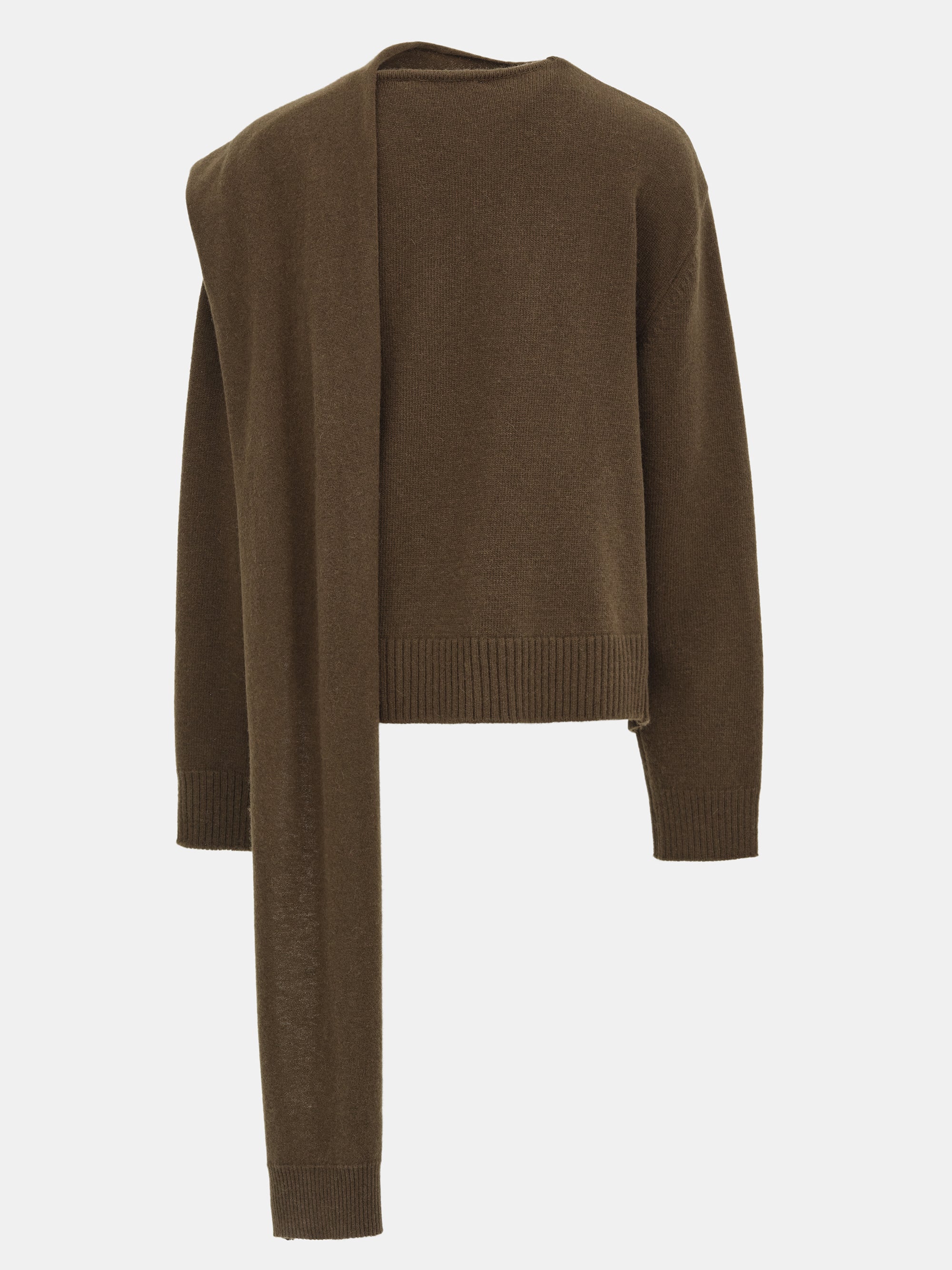 Asymmetric Collar Jumper, Brown