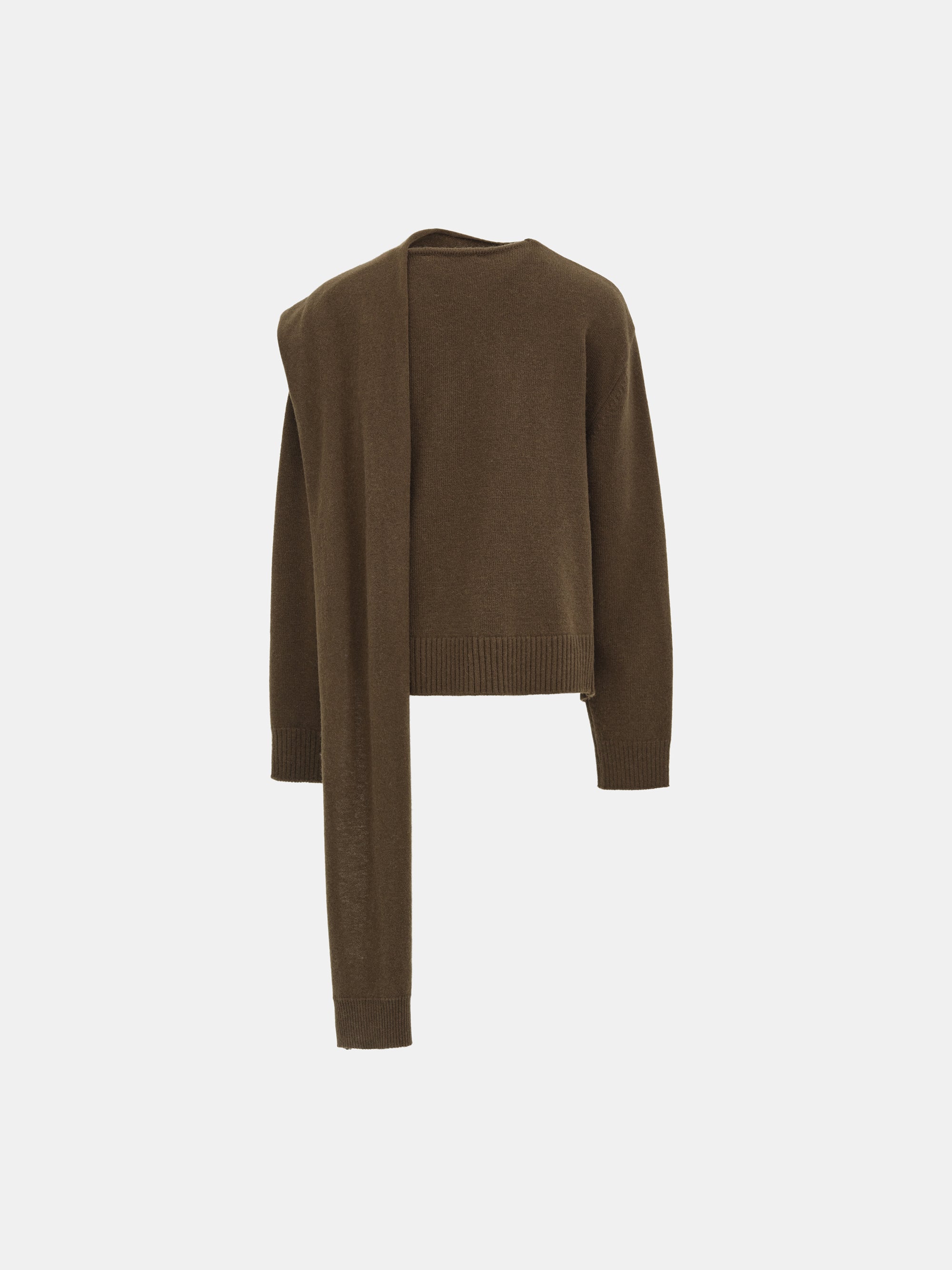 Asymmetric Collar Jumper, Brown
