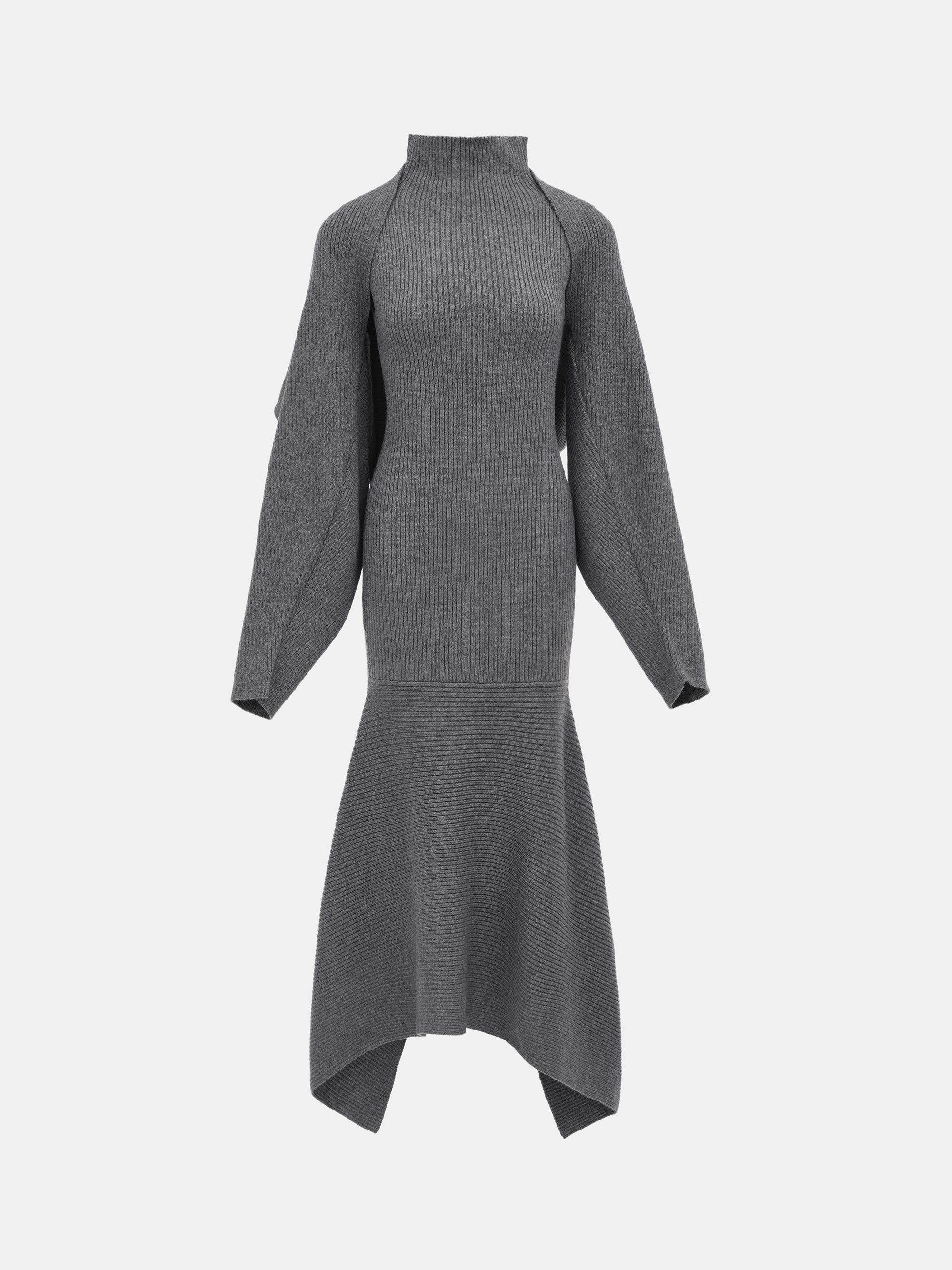 Shrug Knit Dress, Grey