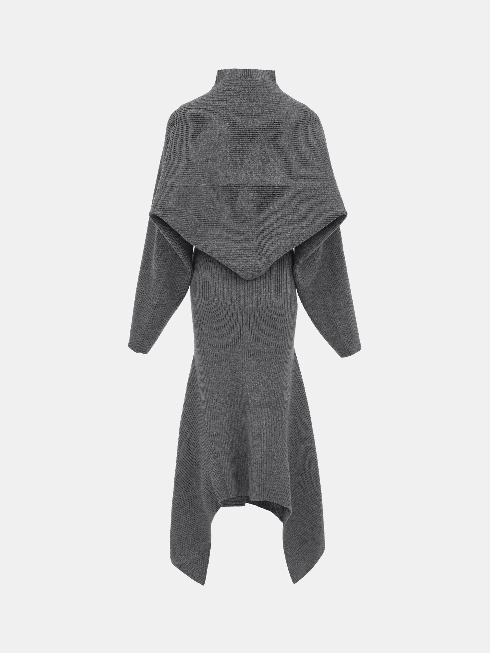 Shrug Knit Dress, Grey
